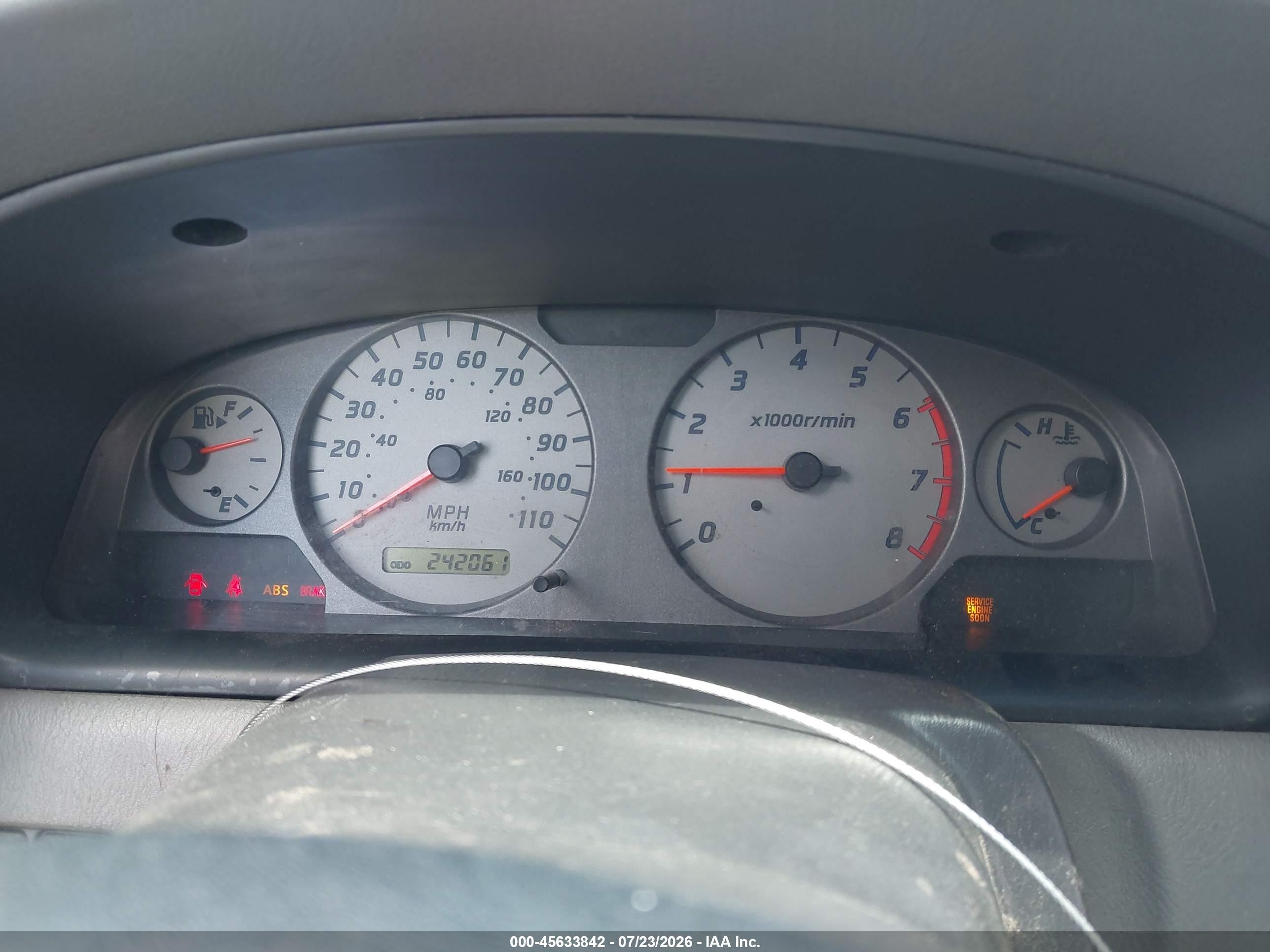 2001 Nissan Xterra Se Silver vin: 5N1ED28Y41C543637