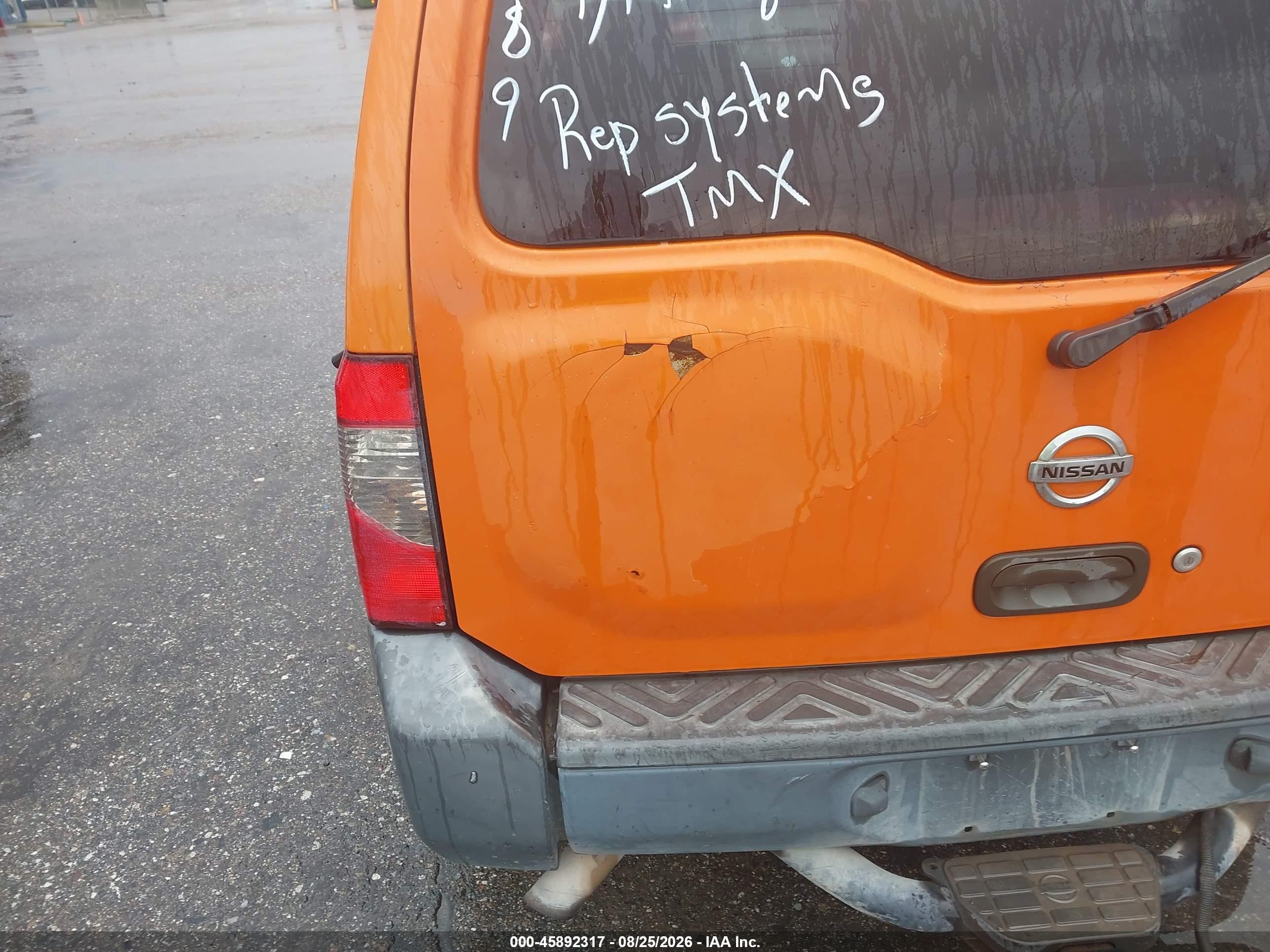 2003 Nissan Xterra Xe Orange vin: 5N1ED28Y43C646589