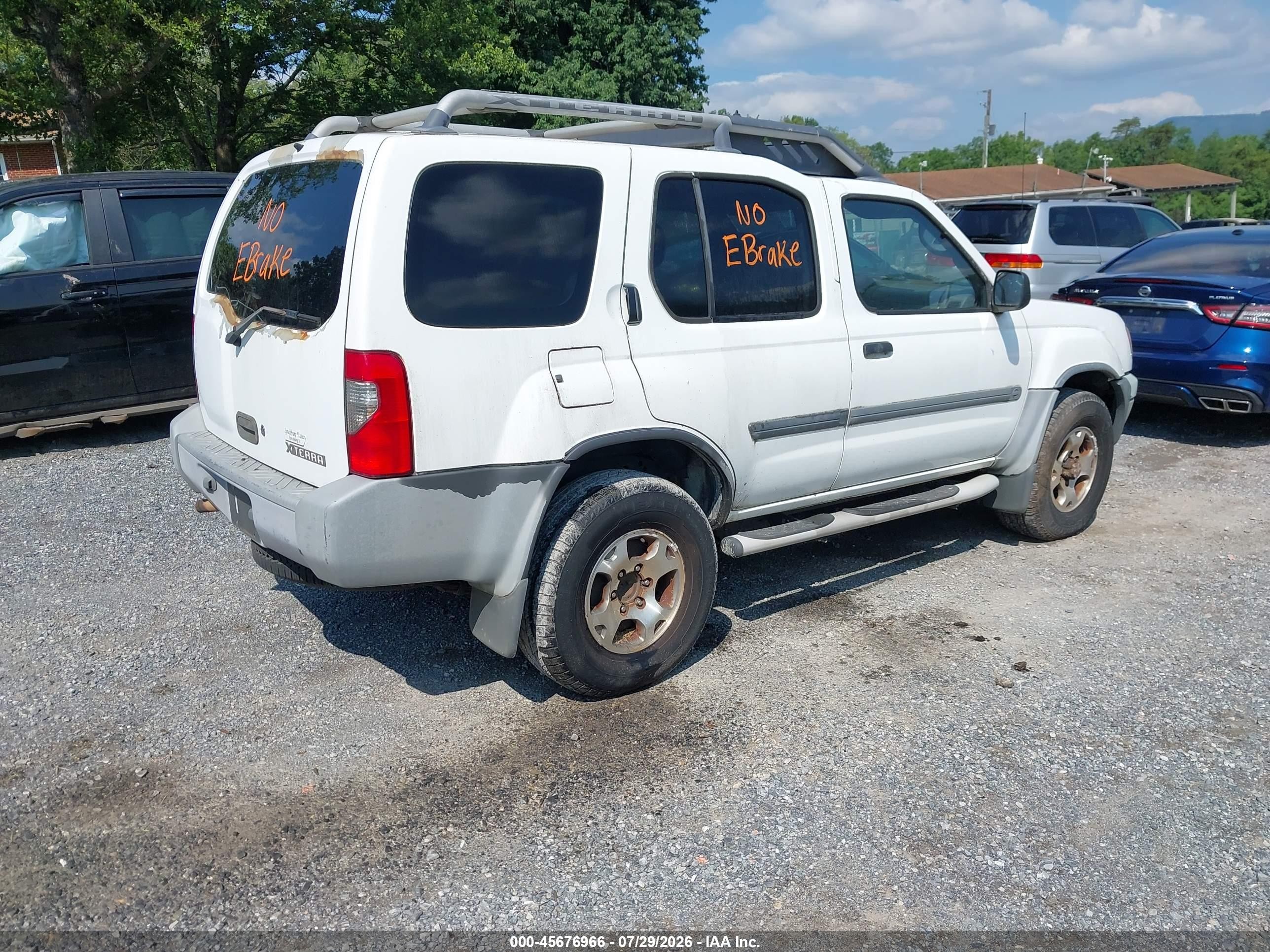 2001 Nissan Xterra Xe White vin: 5N1ED28Y51C532940