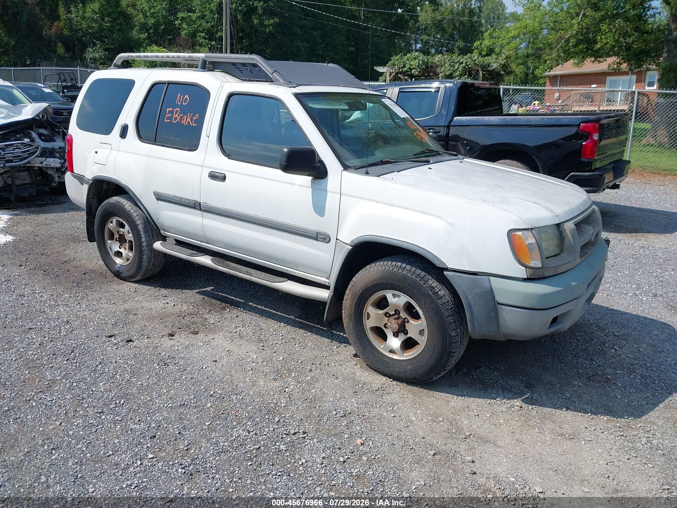 2001 Nissan Xterra Xe White vin: 5N1ED28Y51C532940