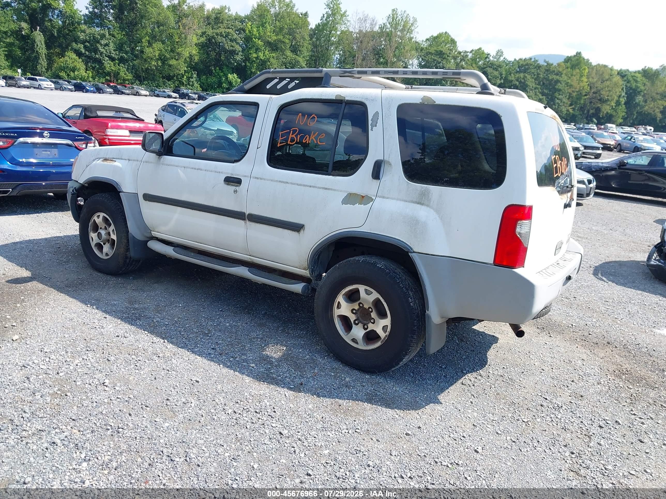 2001 Nissan Xterra Xe White vin: 5N1ED28Y51C532940