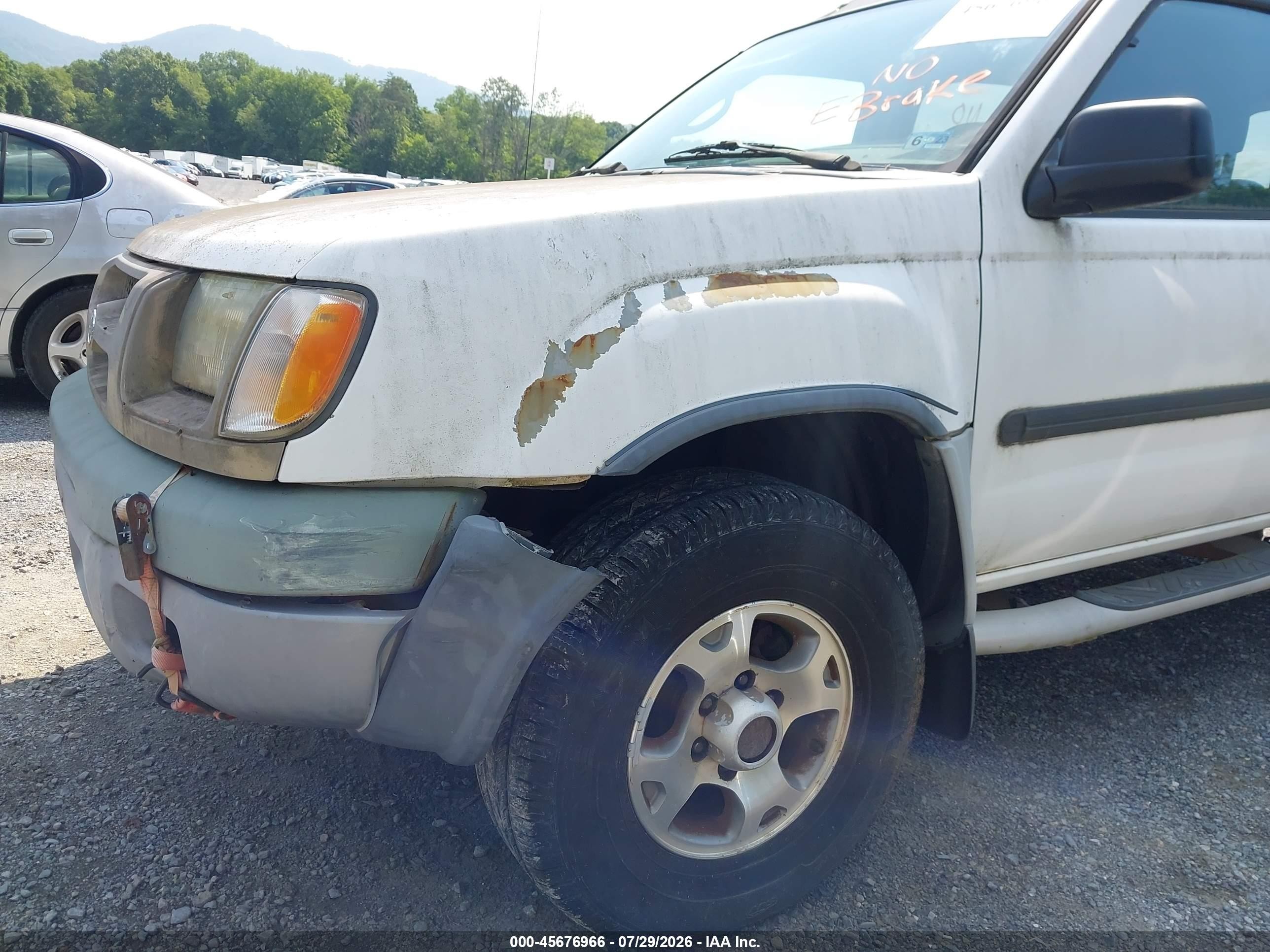 2001 Nissan Xterra Xe White vin: 5N1ED28Y51C532940