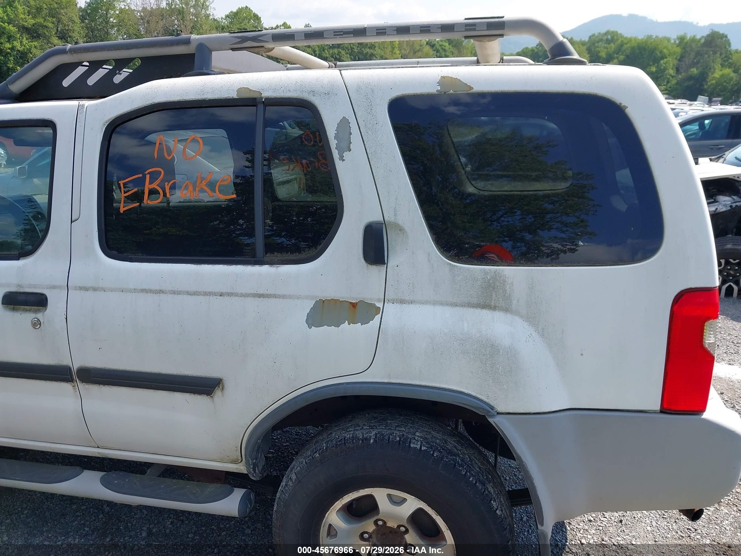2001 Nissan Xterra Xe White vin: 5N1ED28Y51C532940