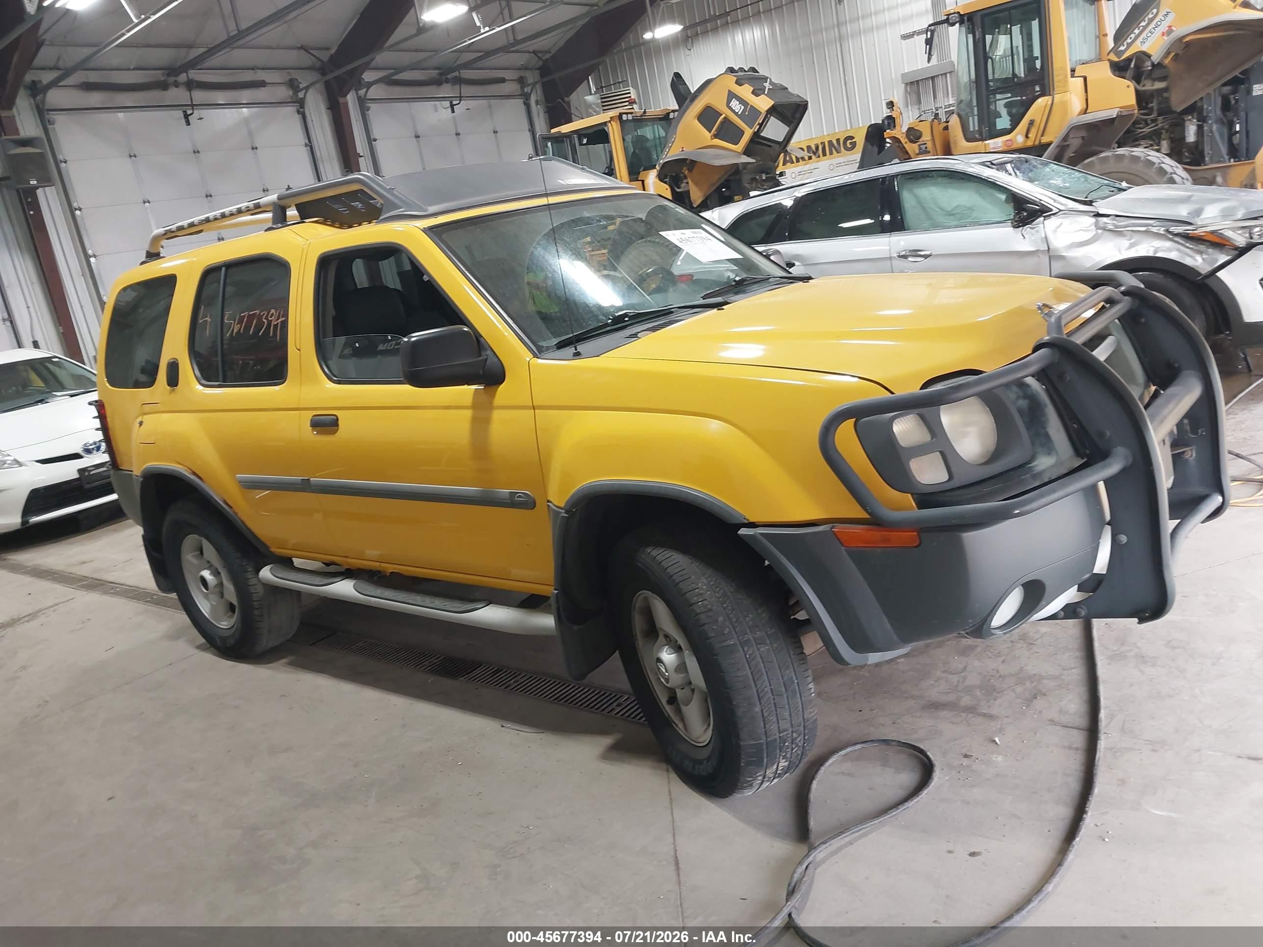 2002 Nissan Xterra Xe Yellow vin: 5N1ED28Y92C545210