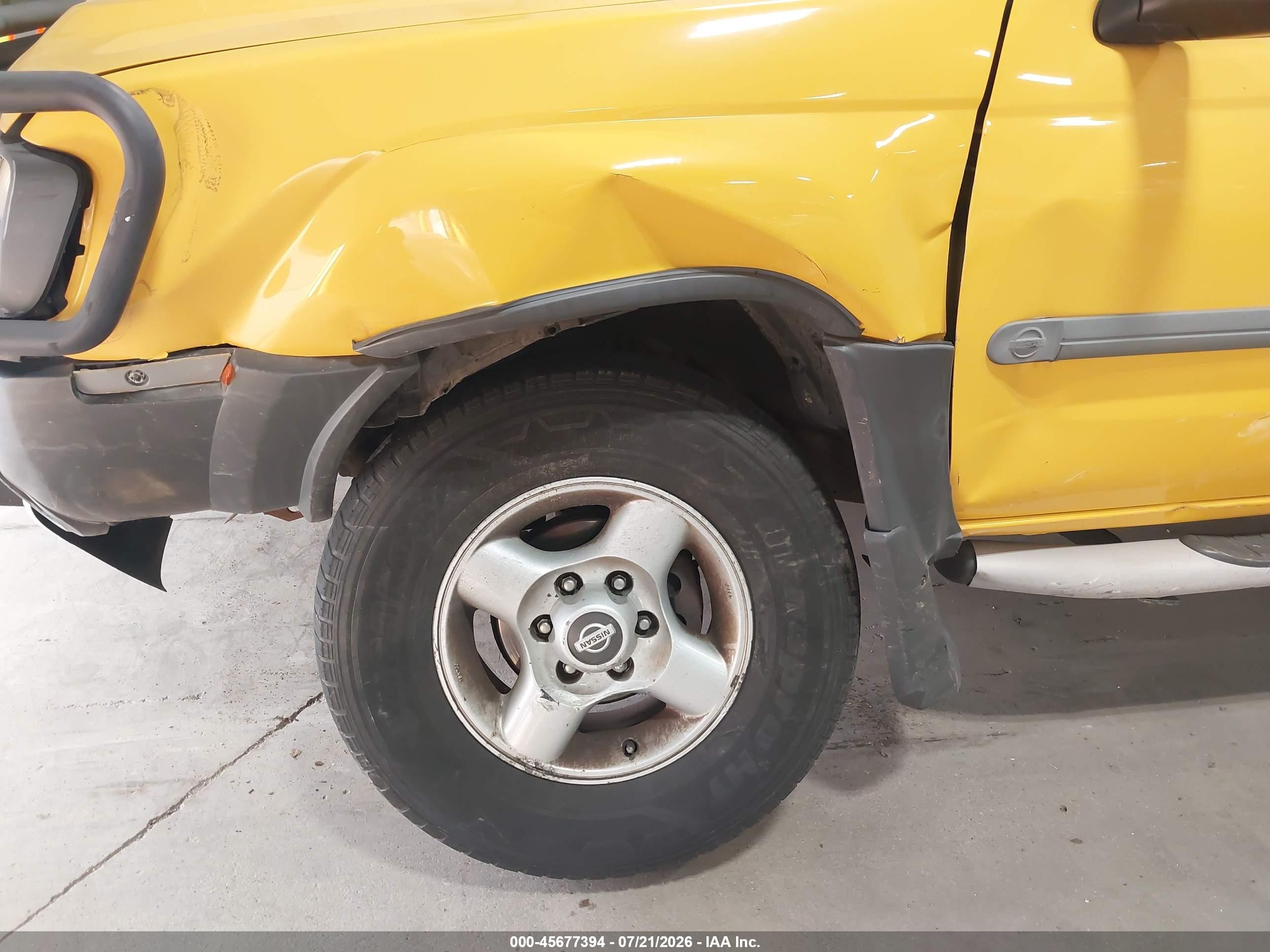 2002 Nissan Xterra Xe Yellow vin: 5N1ED28Y92C545210