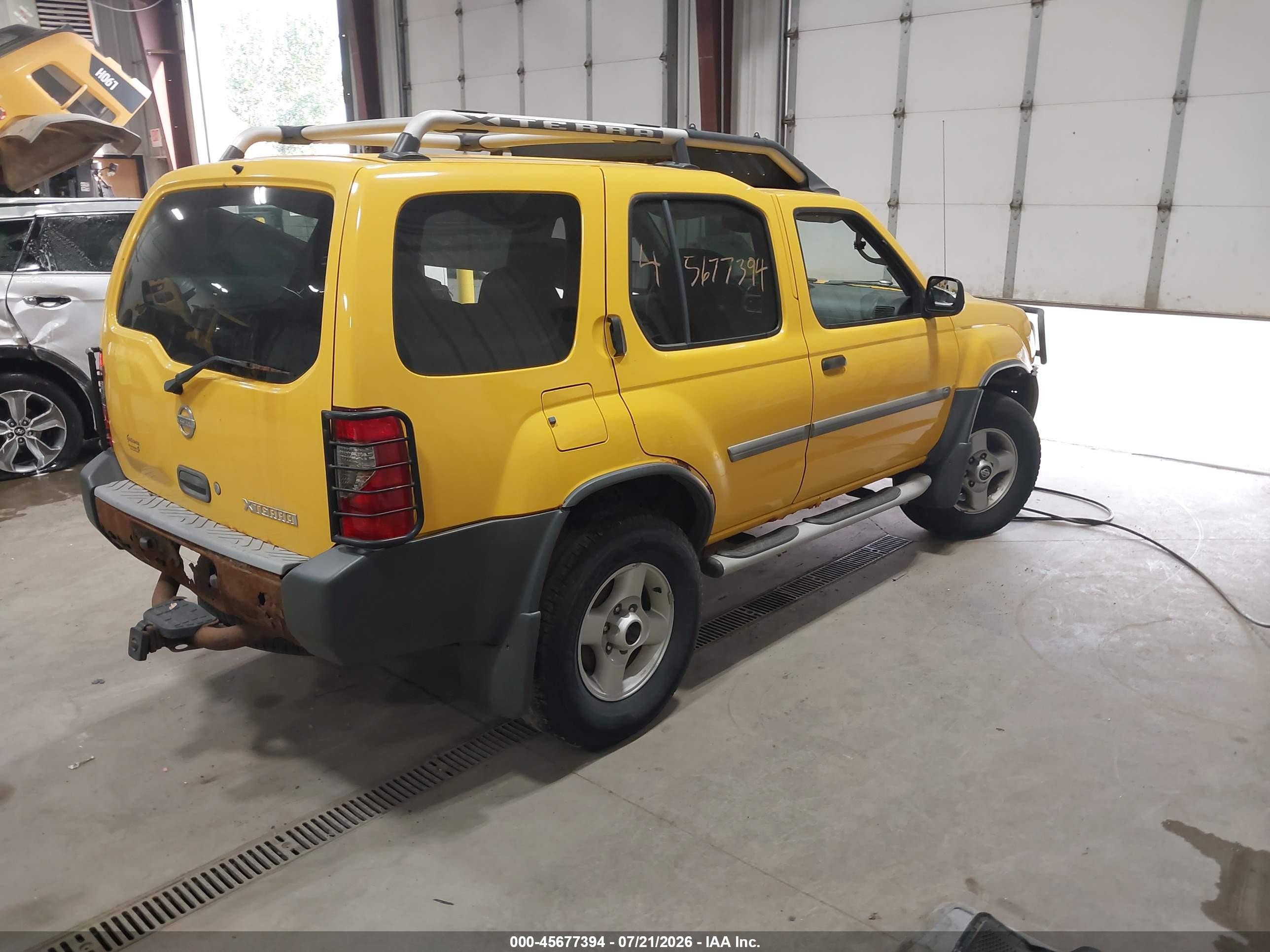 2002 Nissan Xterra Xe Yellow vin: 5N1ED28Y92C545210