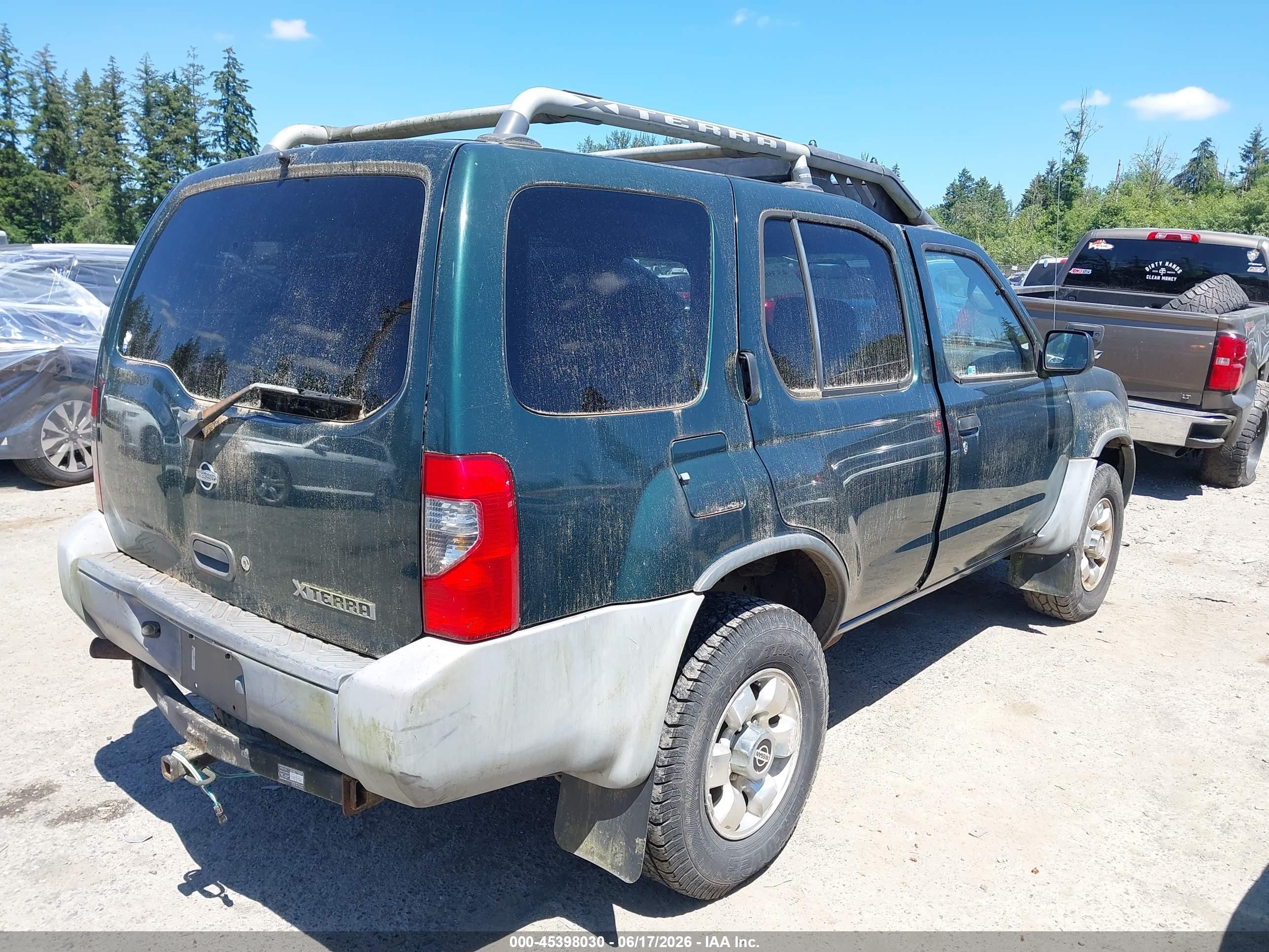 2000 Nissan Xterra Se/xe Green vin: 5N1ED28YXYC558685