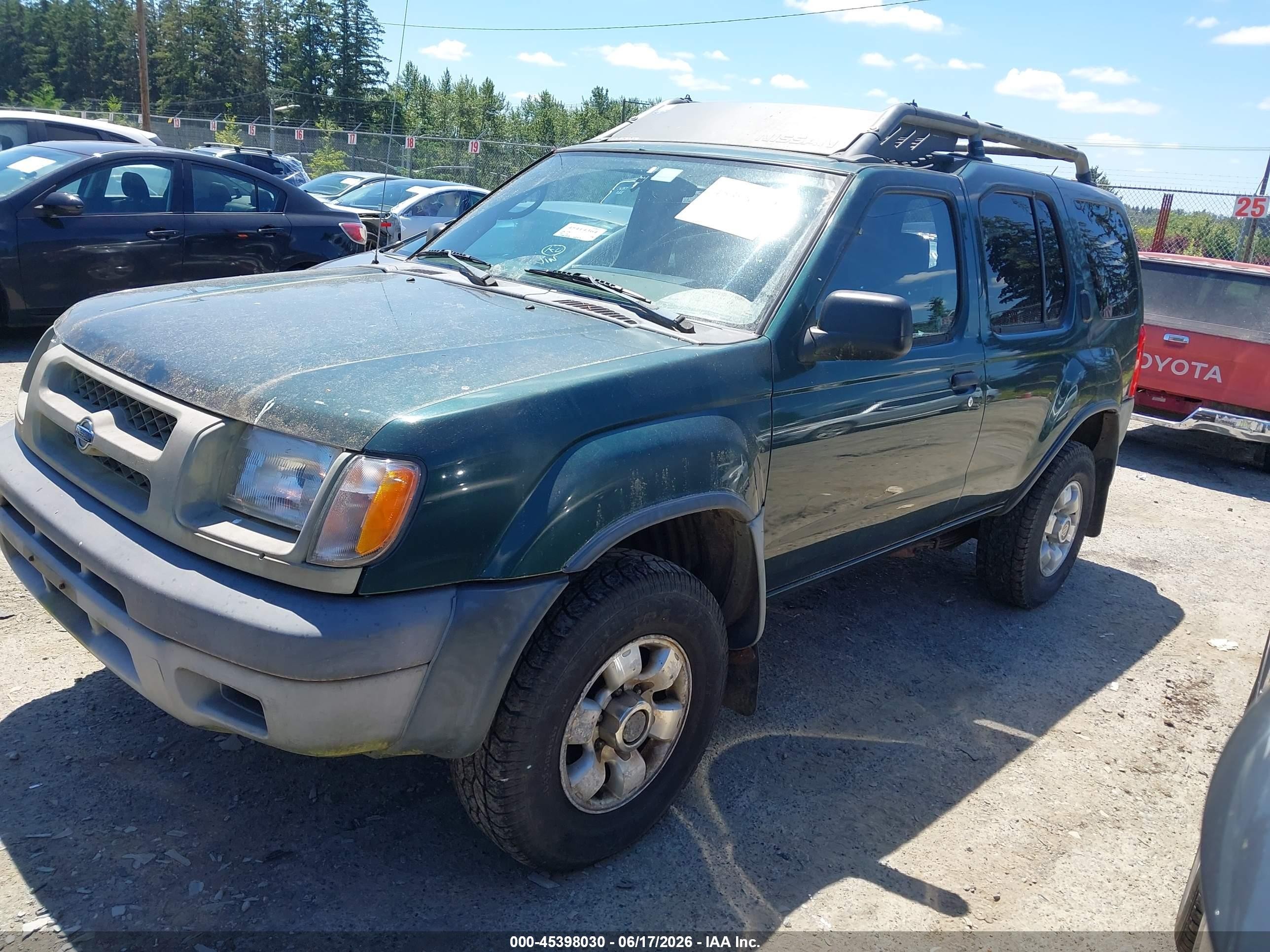 2000 Nissan Xterra Se/xe Green vin: 5N1ED28YXYC558685