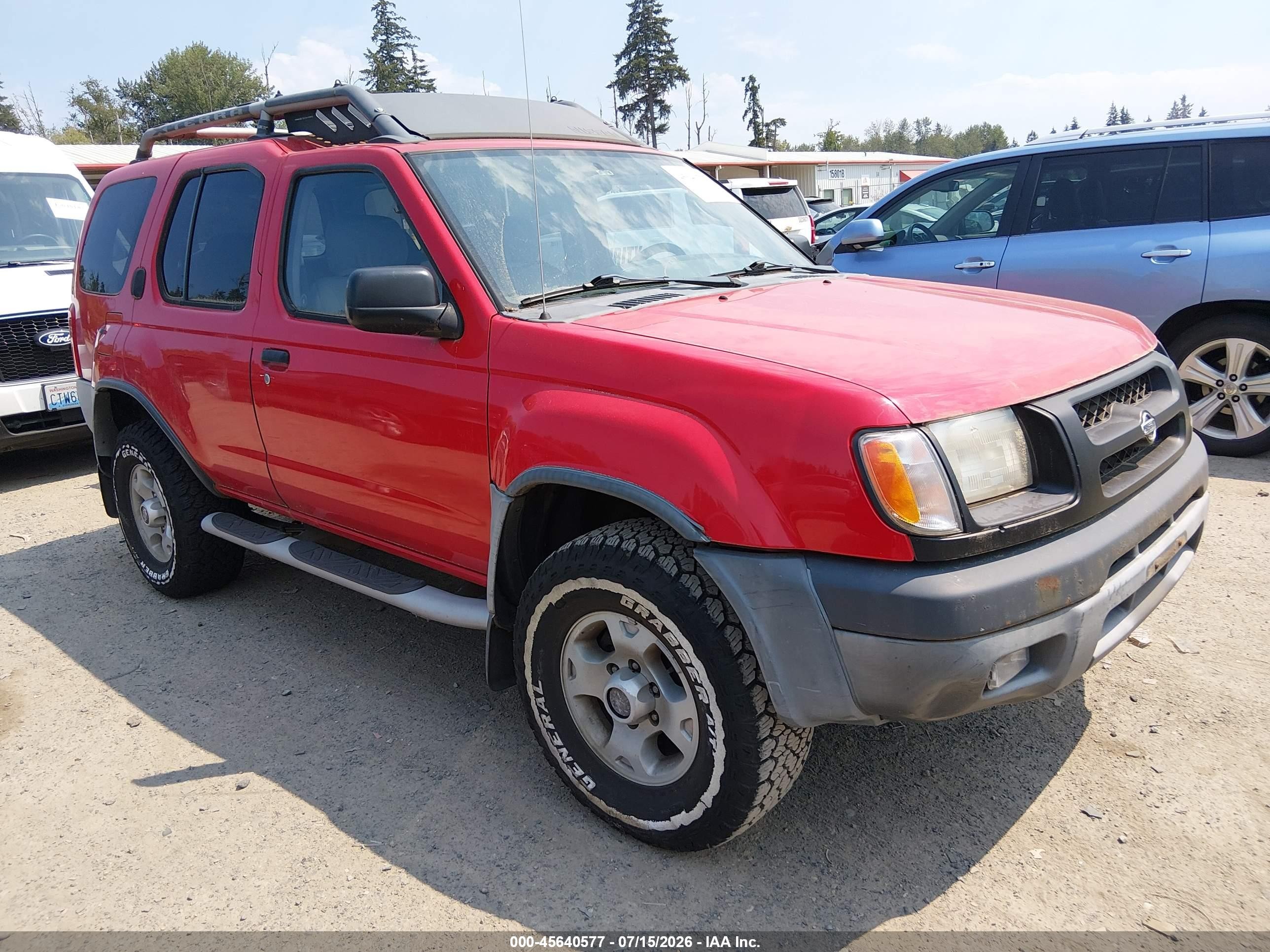 2000 Nissan Xterra Se/xe Red vin: 5N1ED28YXYC579097