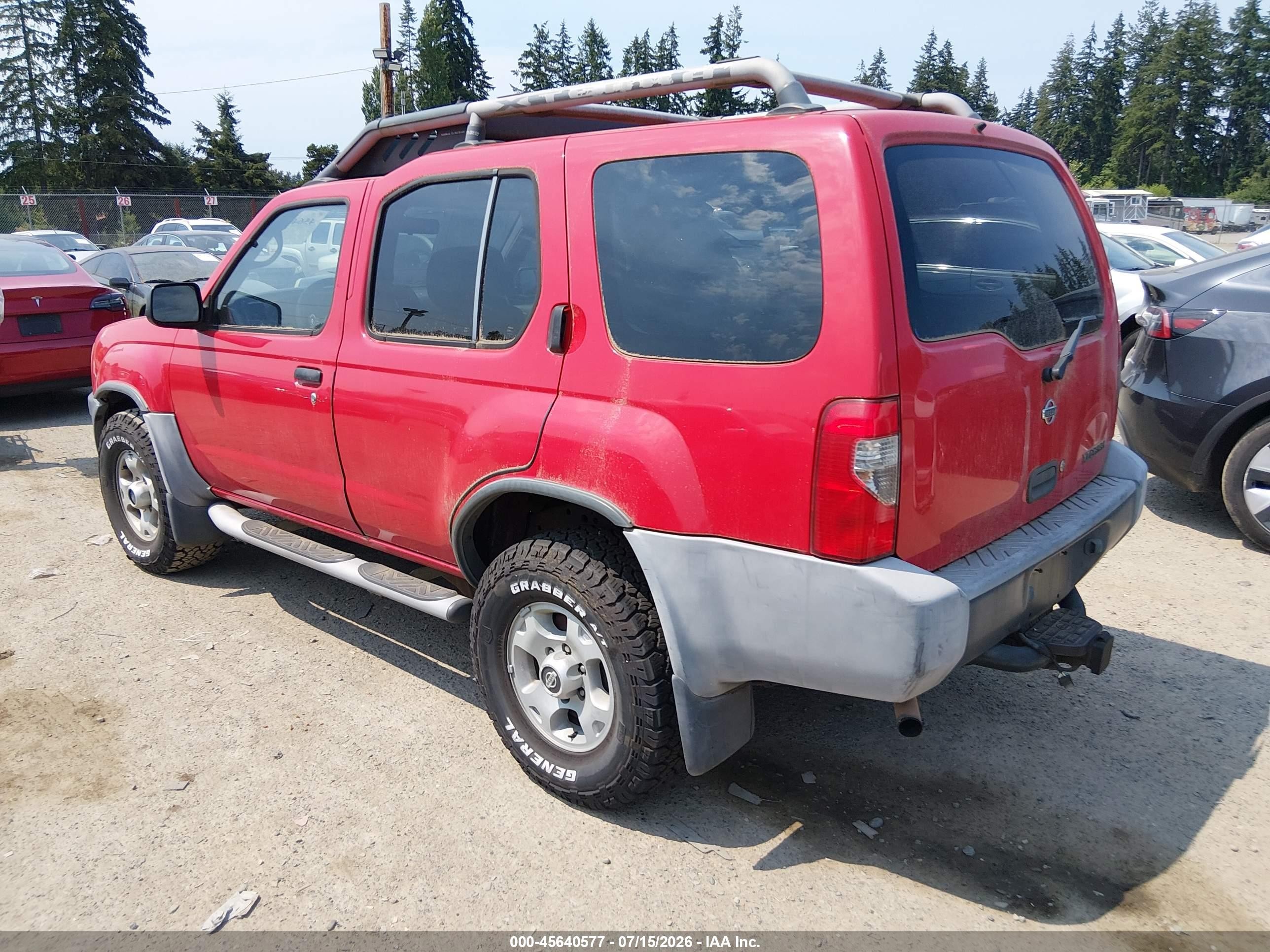 2000 Nissan Xterra Se/xe Red vin: 5N1ED28YXYC579097