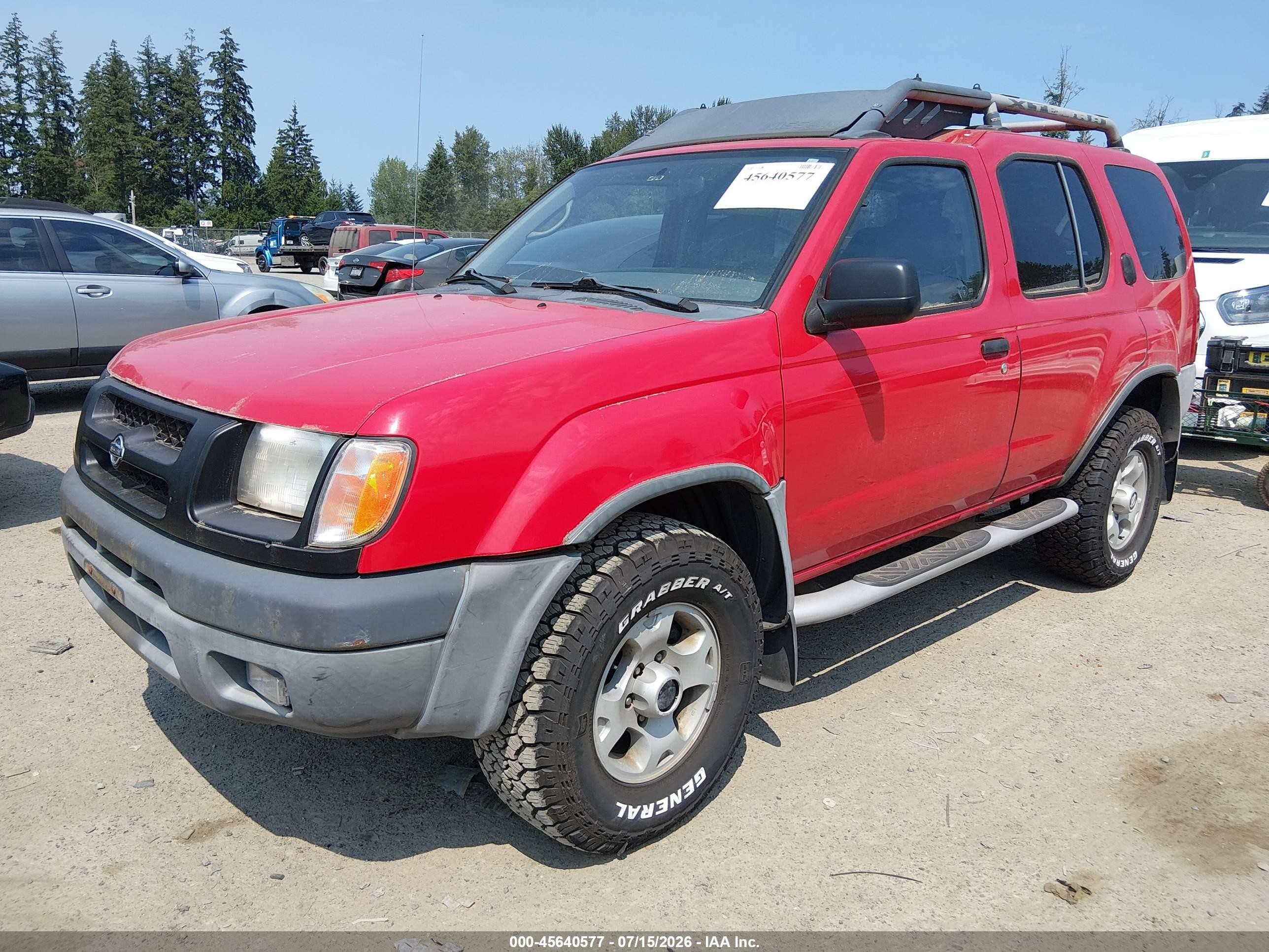 2000 Nissan Xterra Se/xe Red vin: 5N1ED28YXYC579097