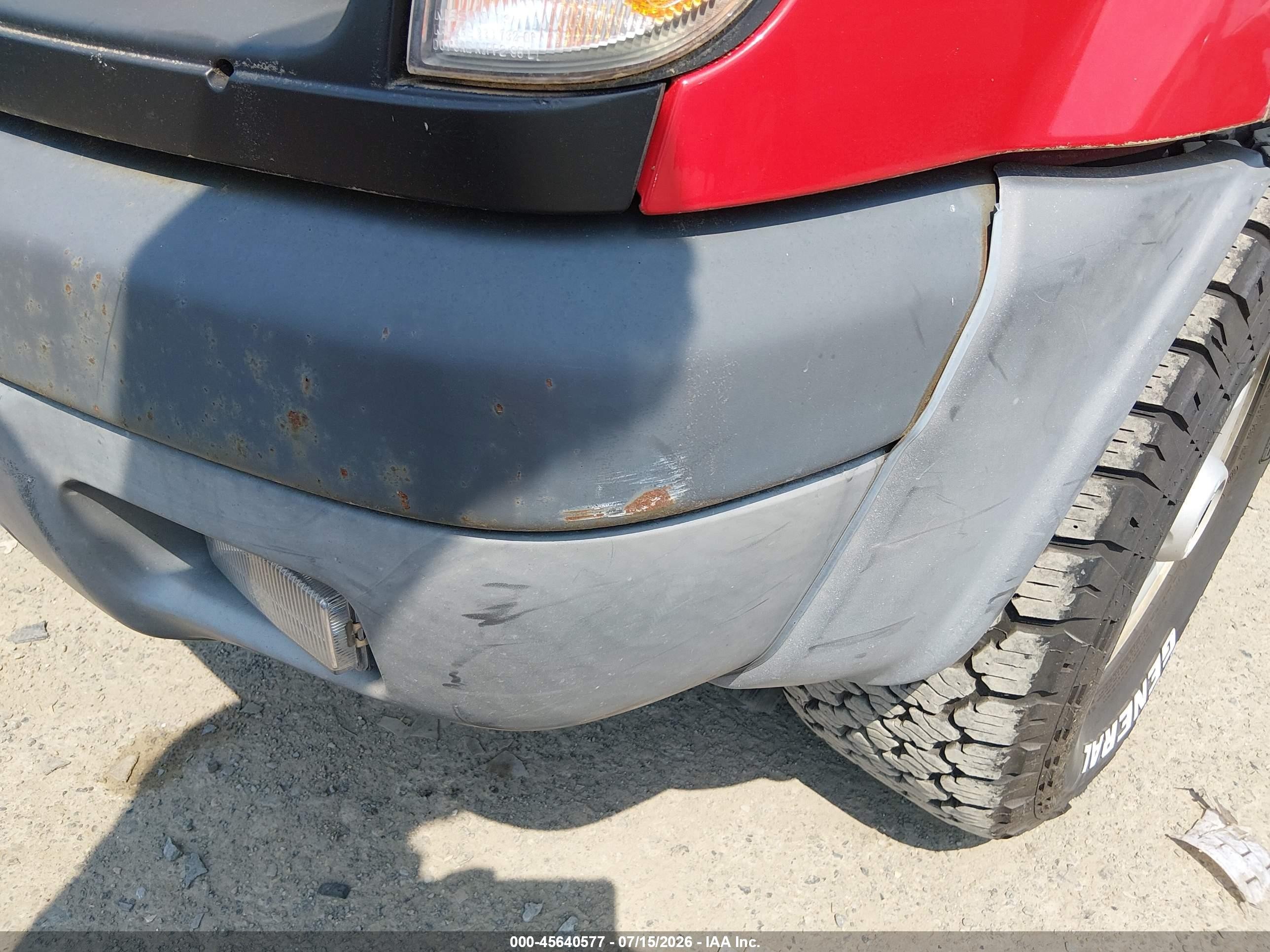 2000 Nissan Xterra Se/xe Red vin: 5N1ED28YXYC579097