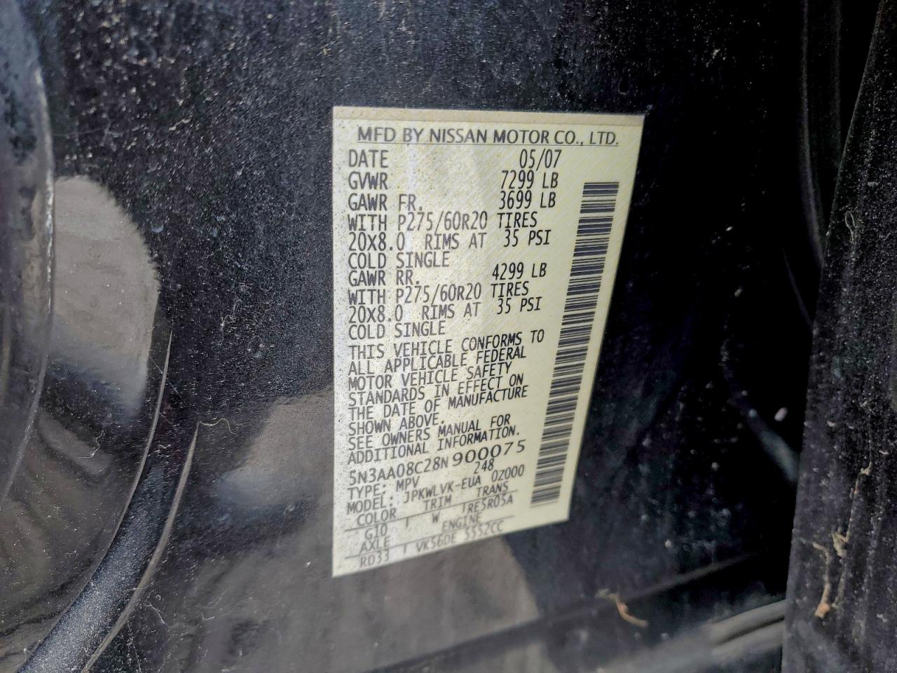 2008 Infiniti Qx56 Black vin: 5N3AA08C28N900075