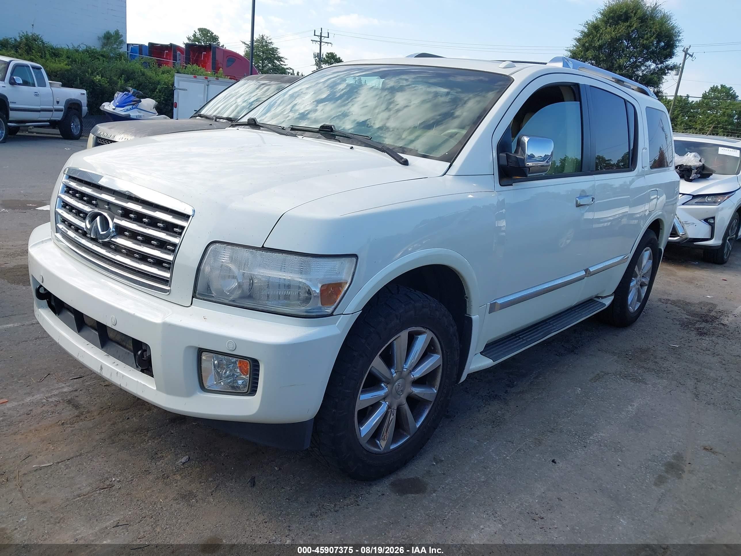 2008 Infiniti Qx56 White vin: 5N3AA08C28N901291