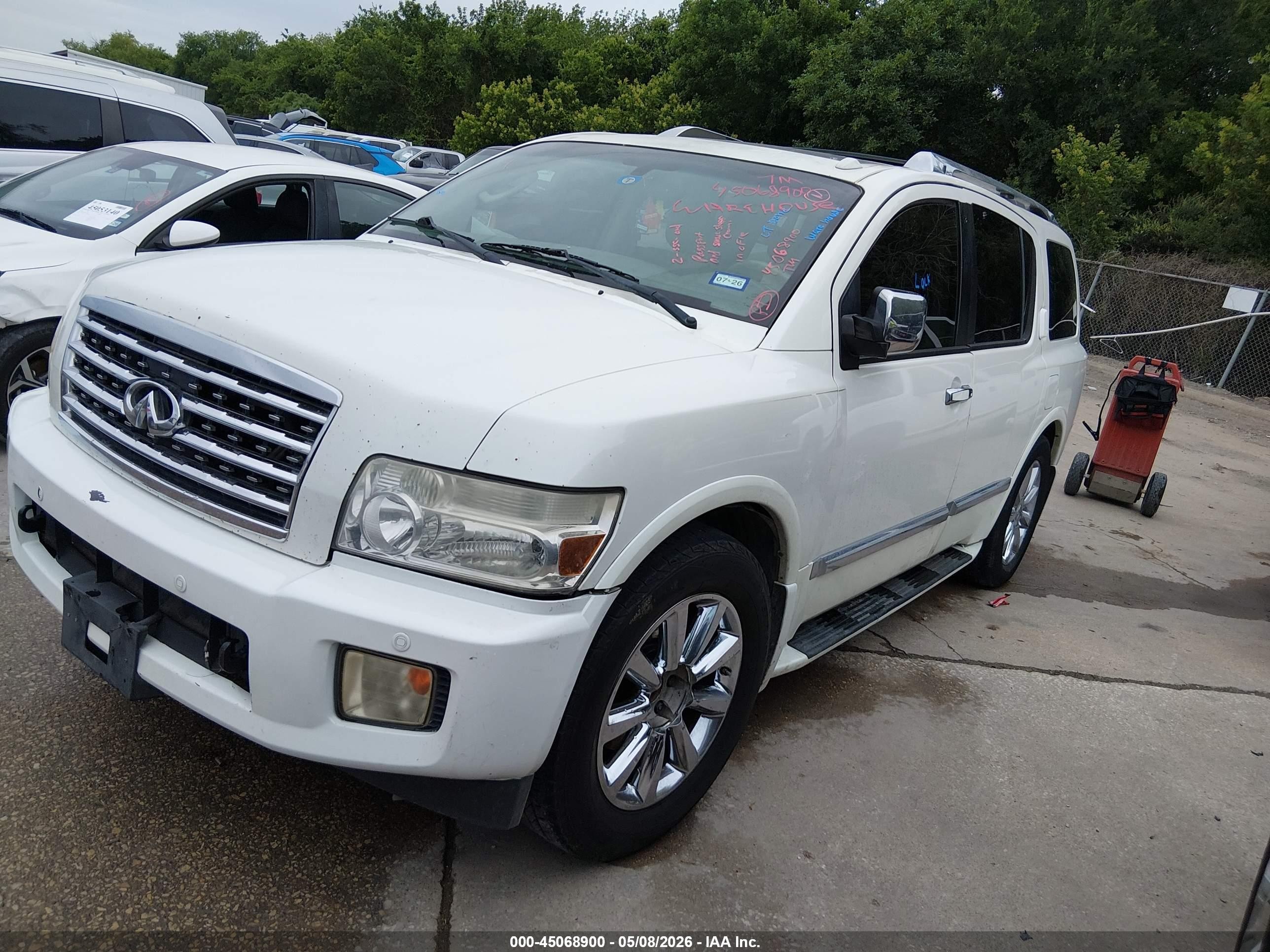 2008 Infiniti Qx56   White vin: 5N3AA08D78N901229