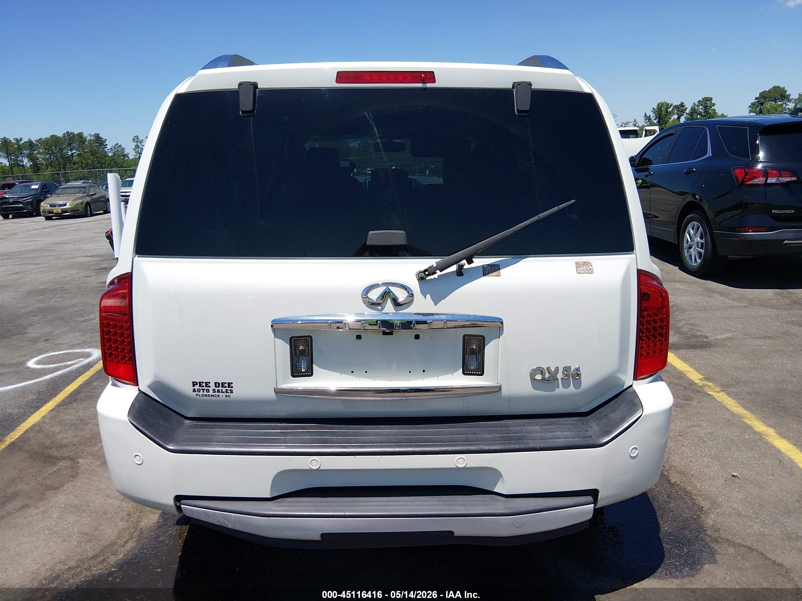2010 Infiniti Qx56   White vin: 5N3ZA0ND0AN903448
