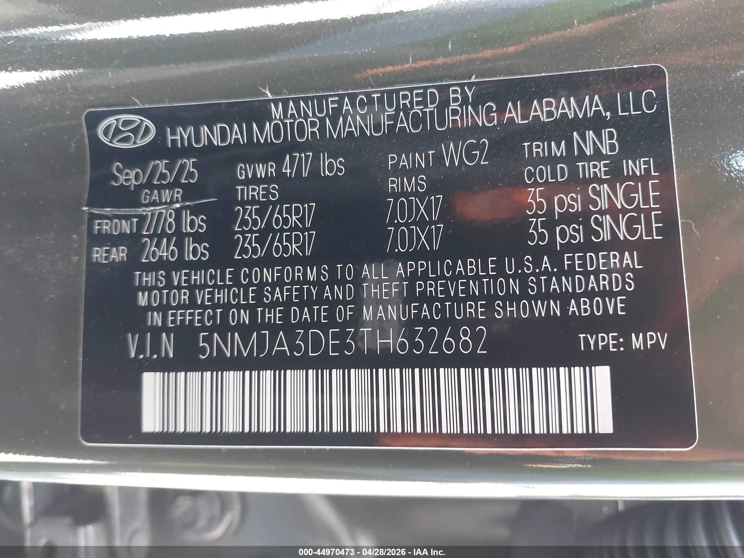 2026 Hyundai Tucson Se Зеленый vin: 5NMJA3DE3TH632682