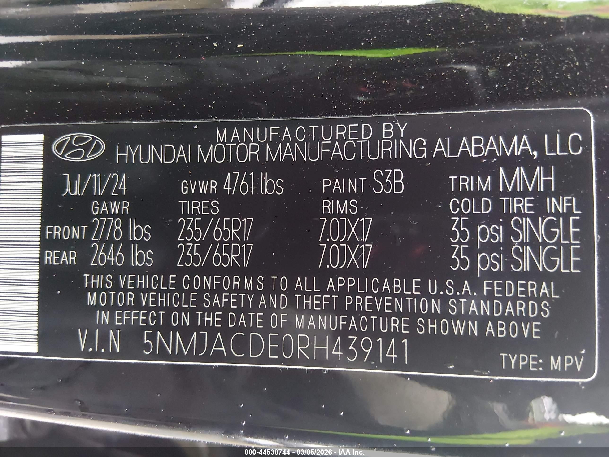 2024 Hyundai Tucson Se Черный vin: 5NMJACDE0RH439141