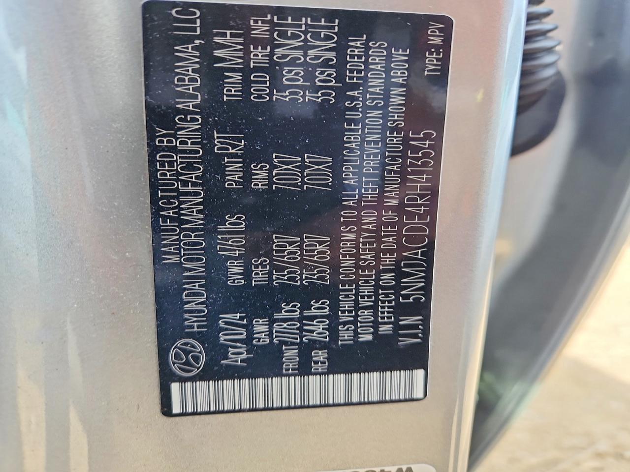 2024 Hyundai Tucson Se Silver vin: 5NMJACDE4RH413545