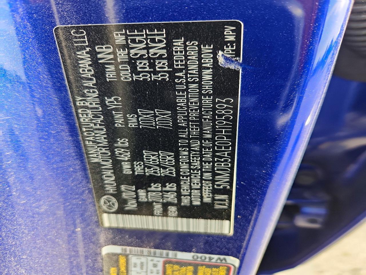 2023 Hyundai Tucson Sel Синий vin: 5NMJB3AE0PH195893