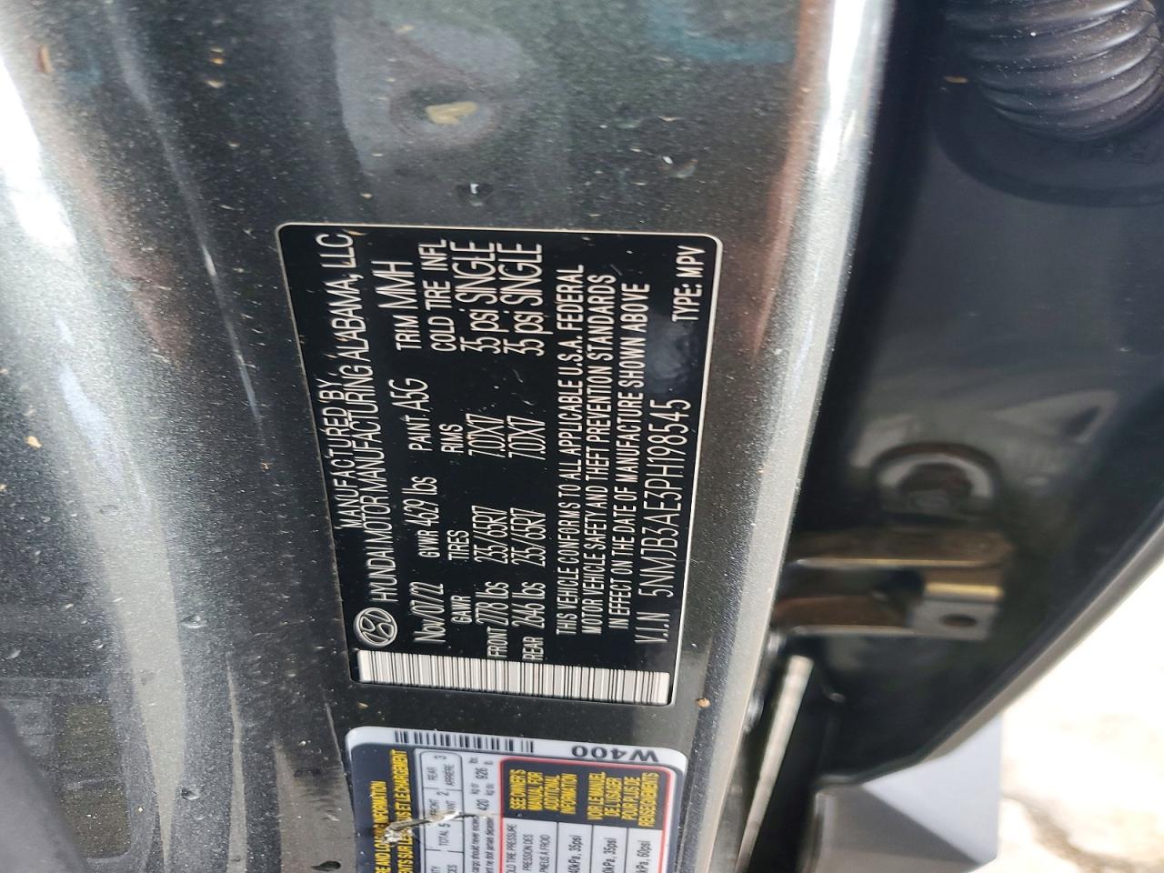 2023 Hyundai Tucson Sel Gray vin: 5NMJB3AE3PH198545