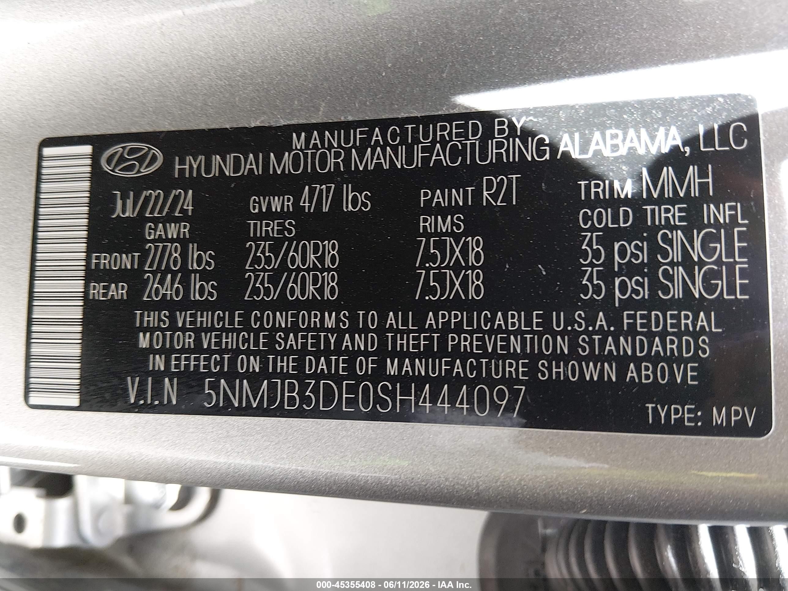 2025 Hyundai Tucson Sel Silver vin: 5NMJB3DE0SH444097