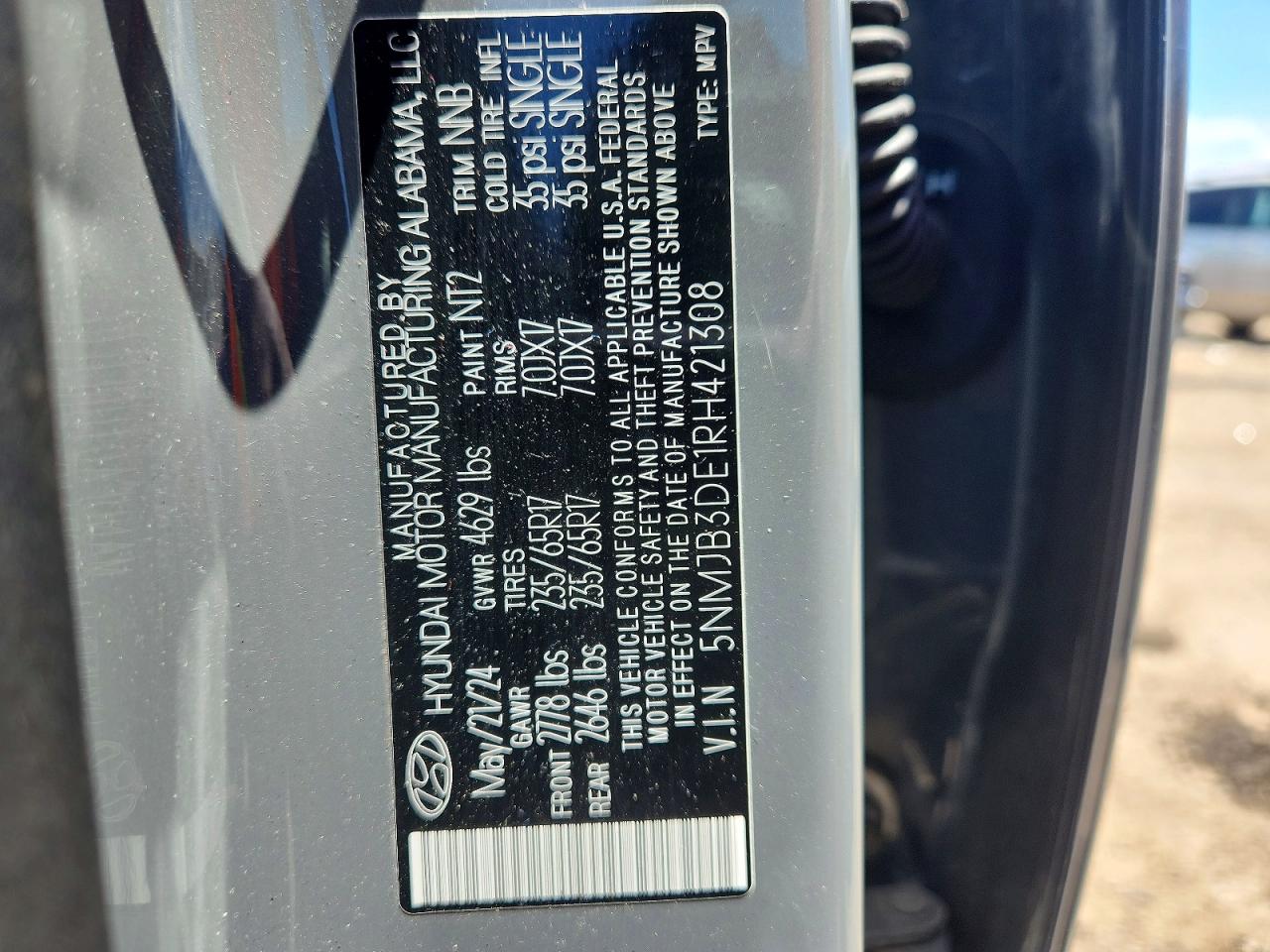 2024 Hyundai Tucson Sel Gray vin: 5NMJB3DE1RH421308