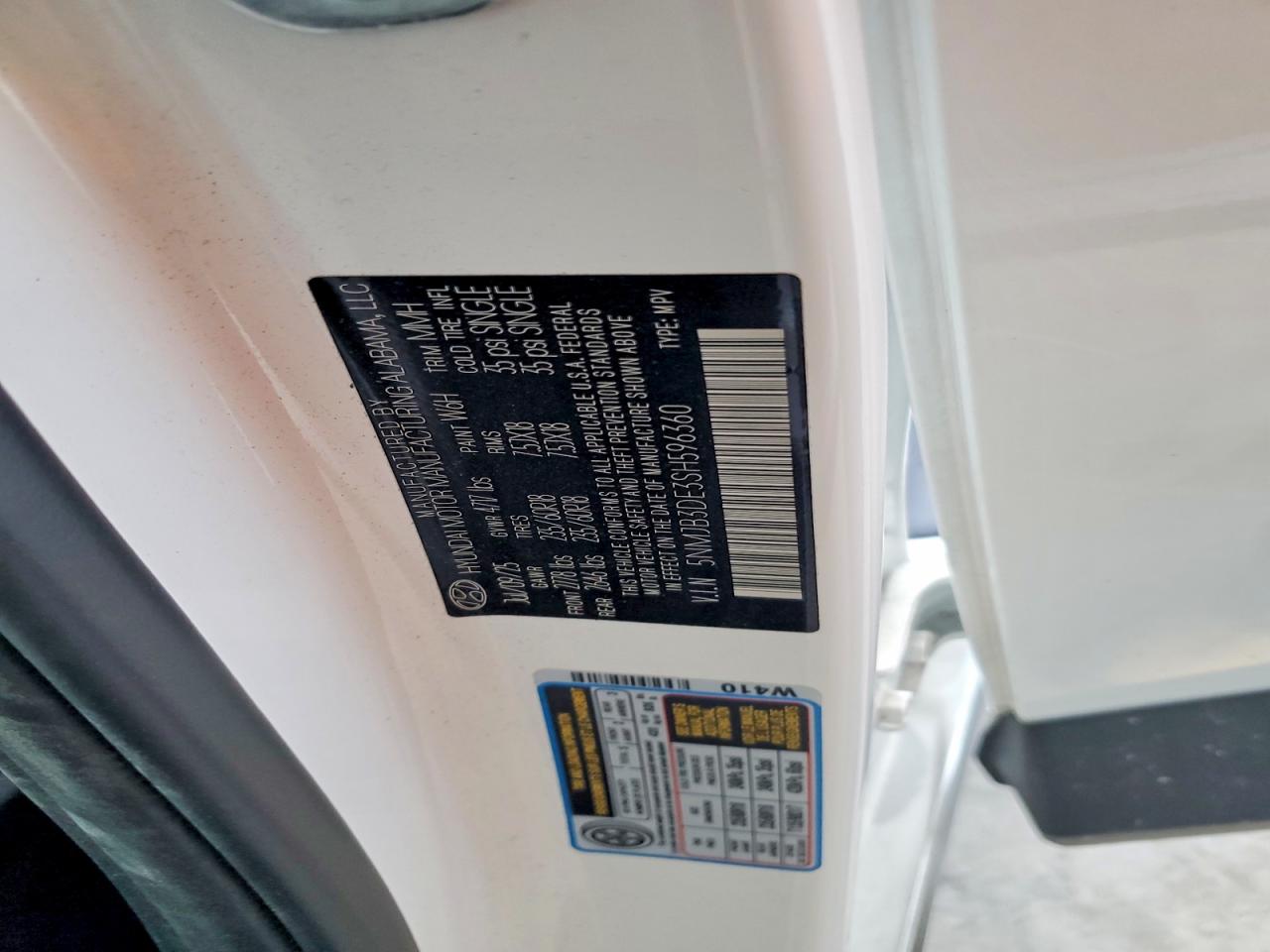 2025 Hyundai Tucson Sel White vin: 5NMJB3DE3SH596360