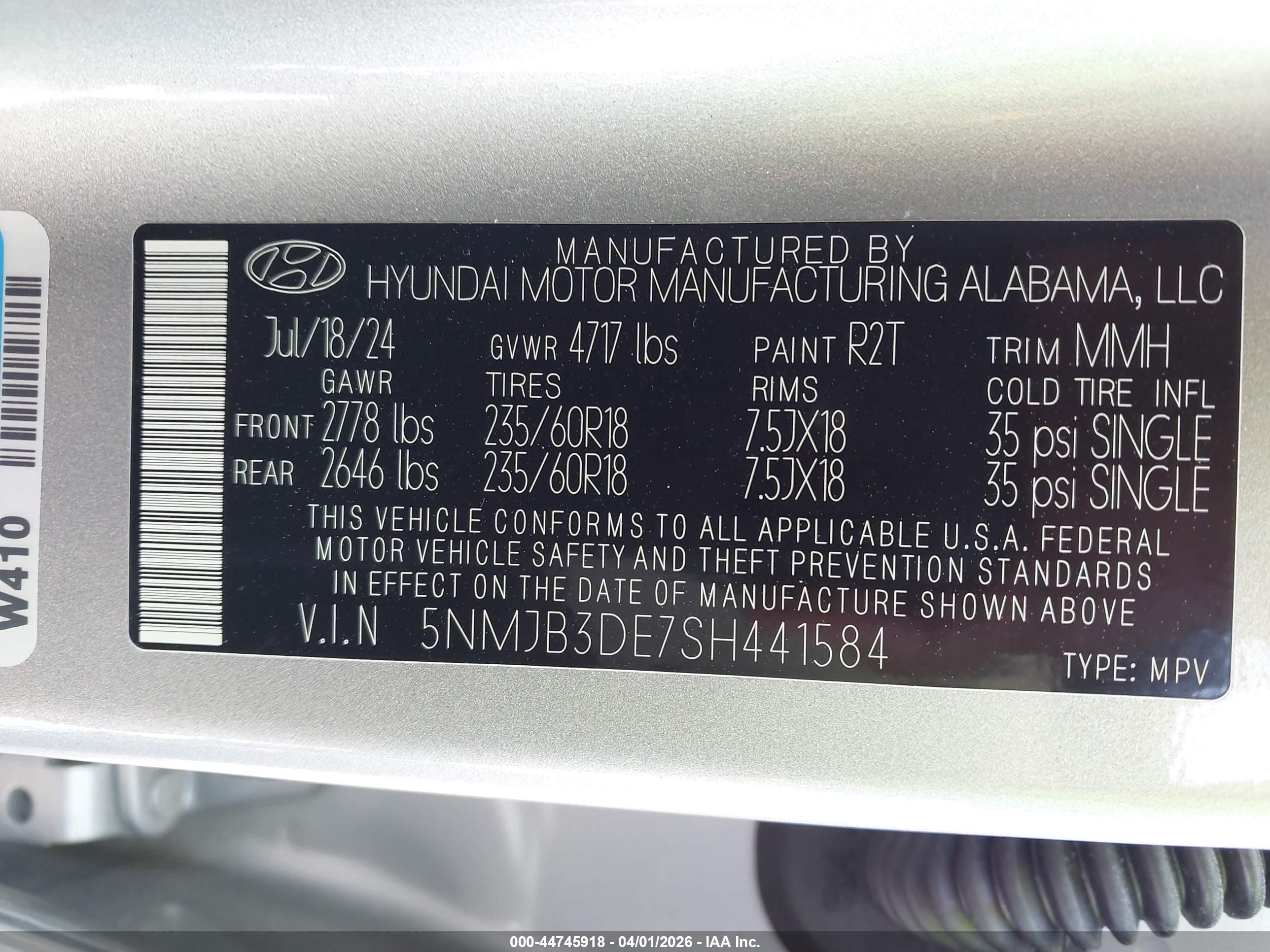 2025 Hyundai Tucson Sel Gray vin: 5NMJB3DE7SH441584