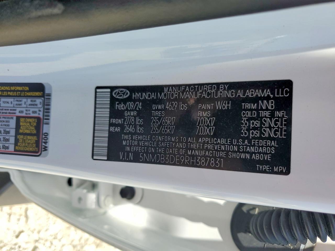 2024 Hyundai Tucson Sel White vin: 5NMJB3DE9RH387831