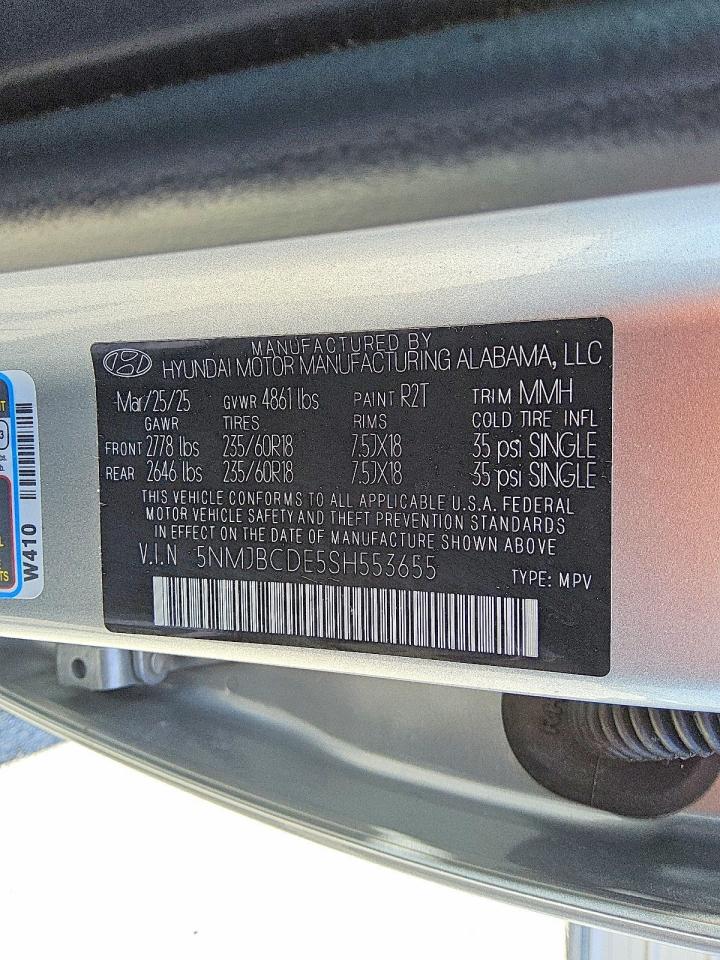 2025 Hyundai Tucson Sel Silver vin: 5NMJBCDE5SH553655