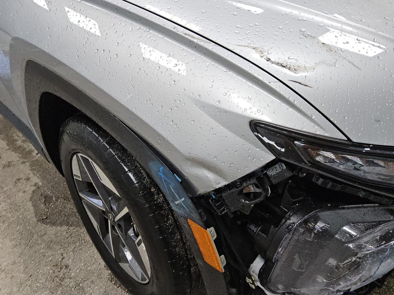 2025 Hyundai Tucson Sel Silver vin: 5NMJBCDE5SH553655 Damage: Right Front Fender, Dent(S) W/No Paint Dmg, 4 To 5 Inches