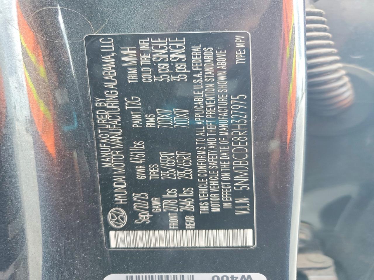 2024 Hyundai Tucson Sel Charcoal vin: 5NMJBCDE8RH327975