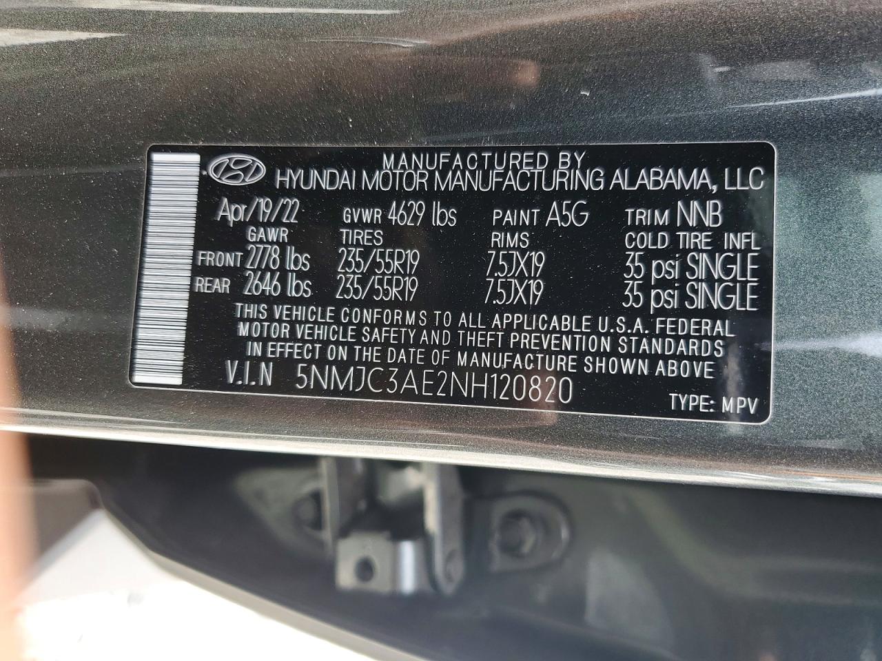 2022 Hyundai Tucson Sel Серый vin: 5NMJC3AE2NH120820