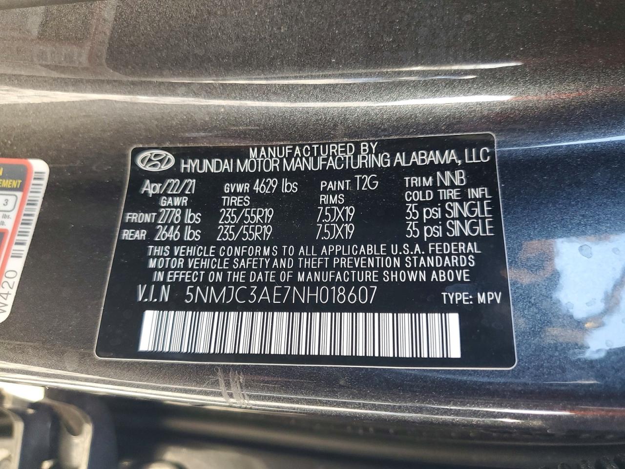 2022 Hyundai Tucson Sel Gray vin: 5NMJC3AE7NH018607