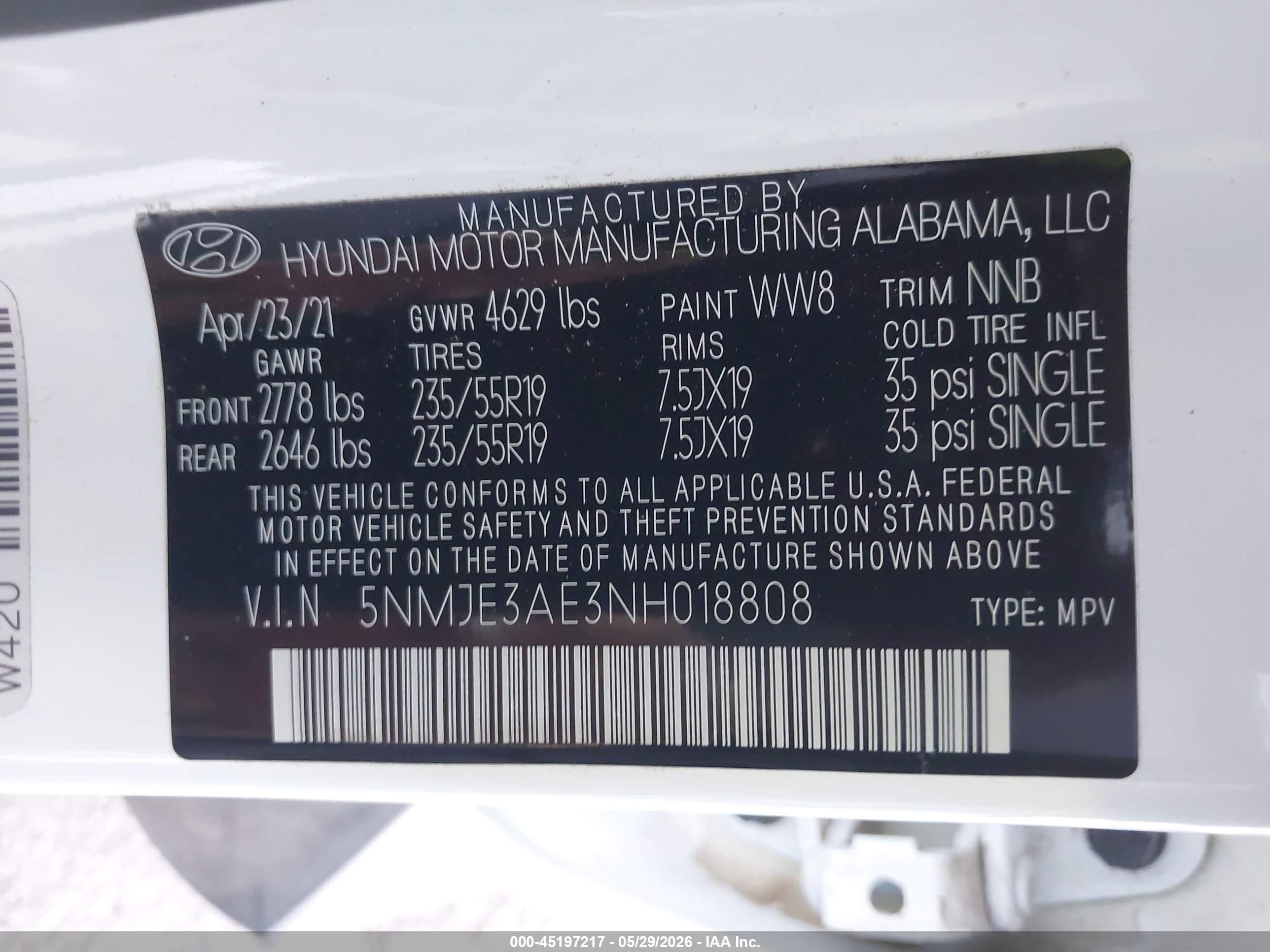 2022 Hyundai Tucson Limited Белый vin: 5NMJE3AE3NH018808