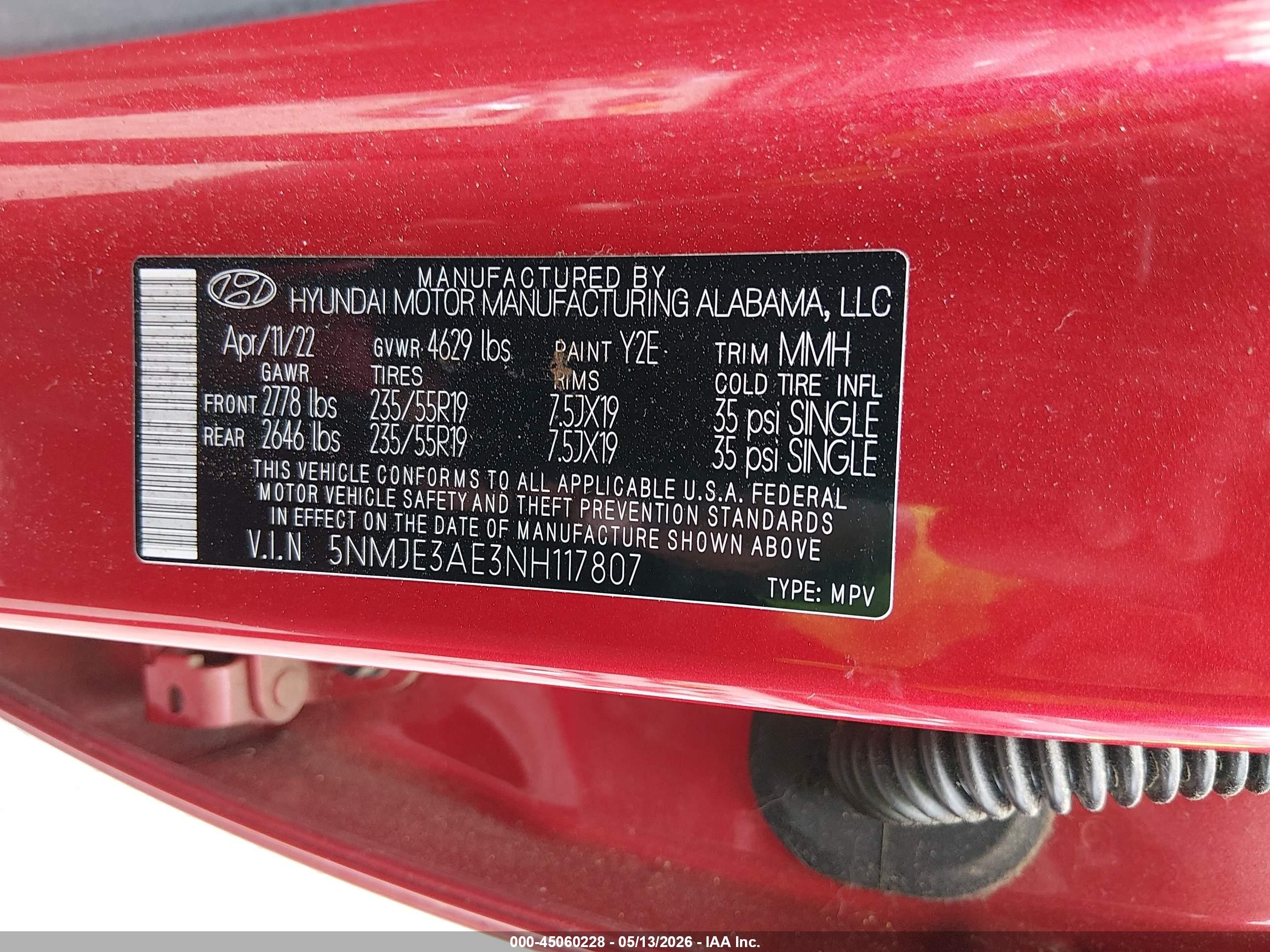 2022 Hyundai Tucson Limited Red vin: 5NMJE3AE3NH117807