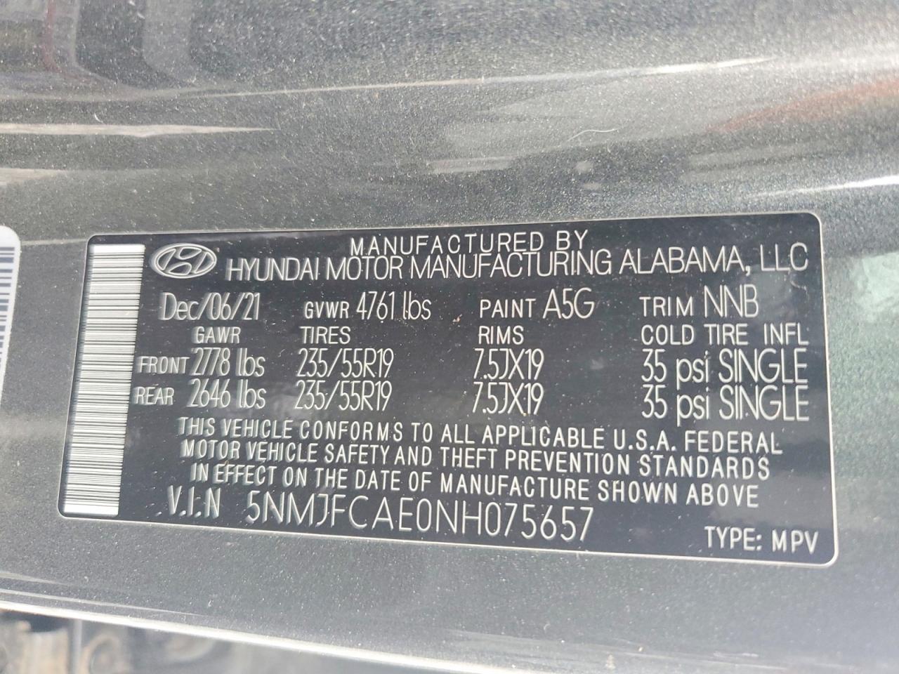 2022 Hyundai Tucson Sel Gray vin: 5NMJFCAE0NH075657