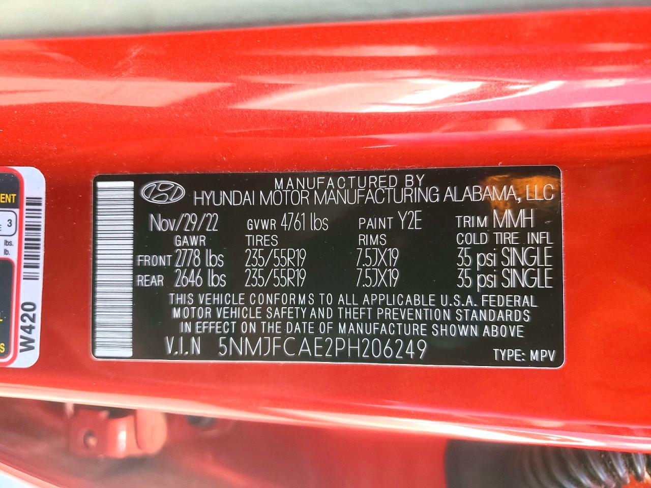 2023 Hyundai Tucson Sel Красный vin: 5NMJFCAE2PH206249