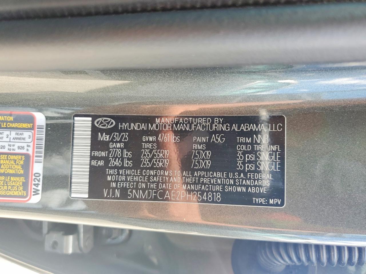 2023 Hyundai Tucson Sel Gray vin: 5NMJFCAE2PH254818