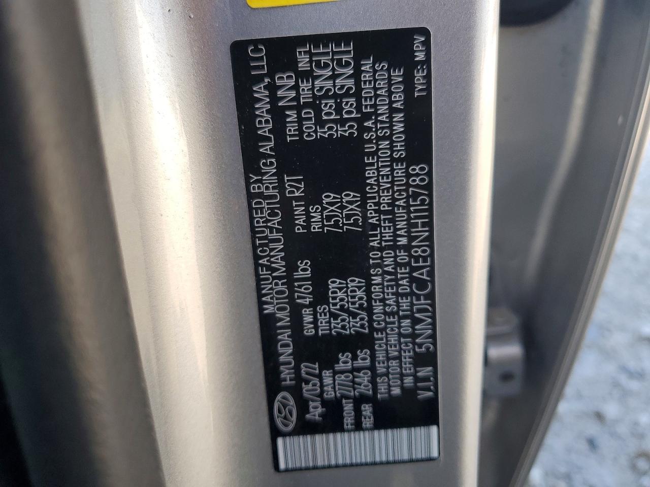 2022 Hyundai Tucson Sel Silver vin: 5NMJFCAE8NH115788