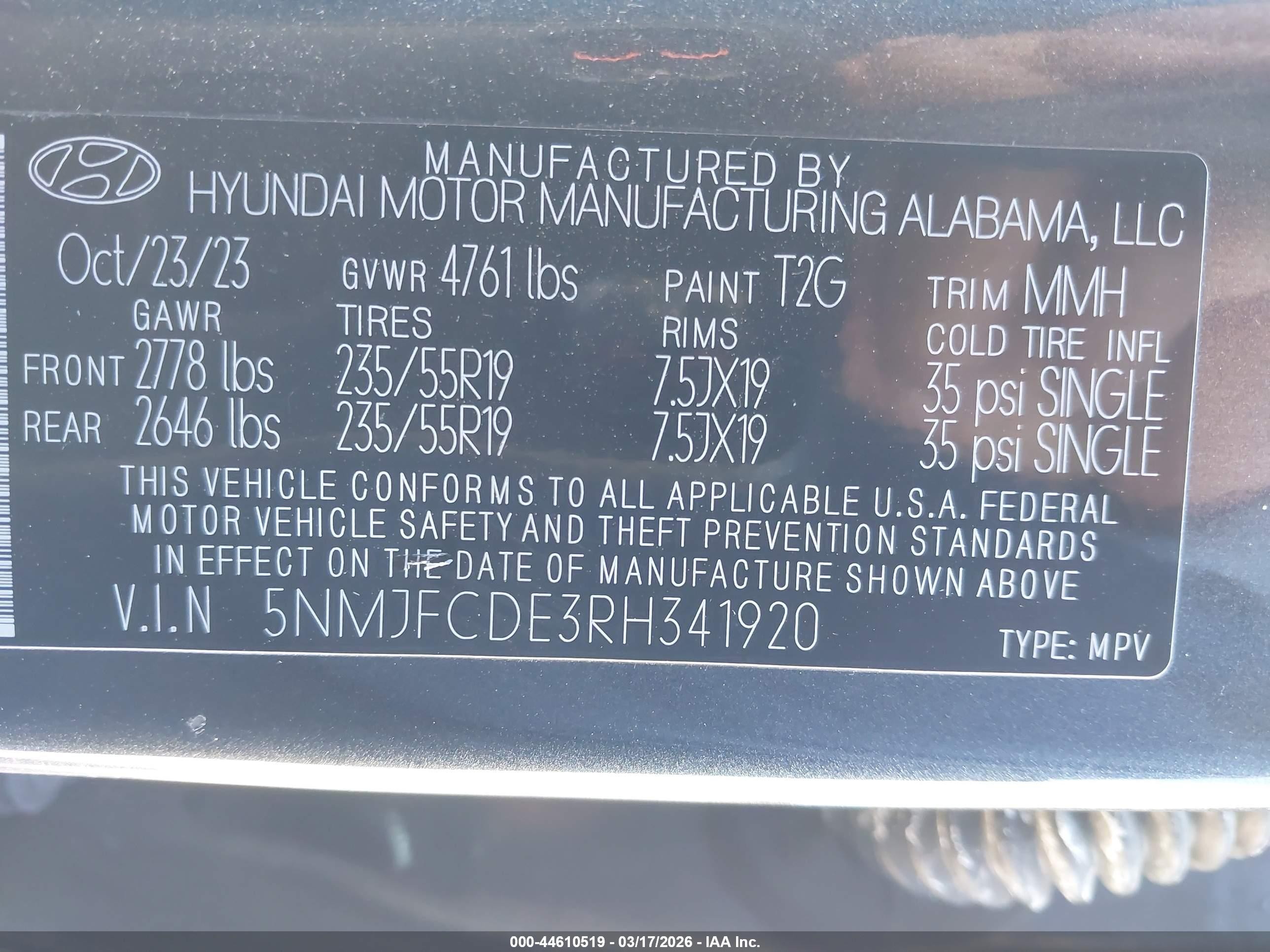 2024 Hyundai Tucson Sel Gray vin: 5NMJFCDE3RH341920