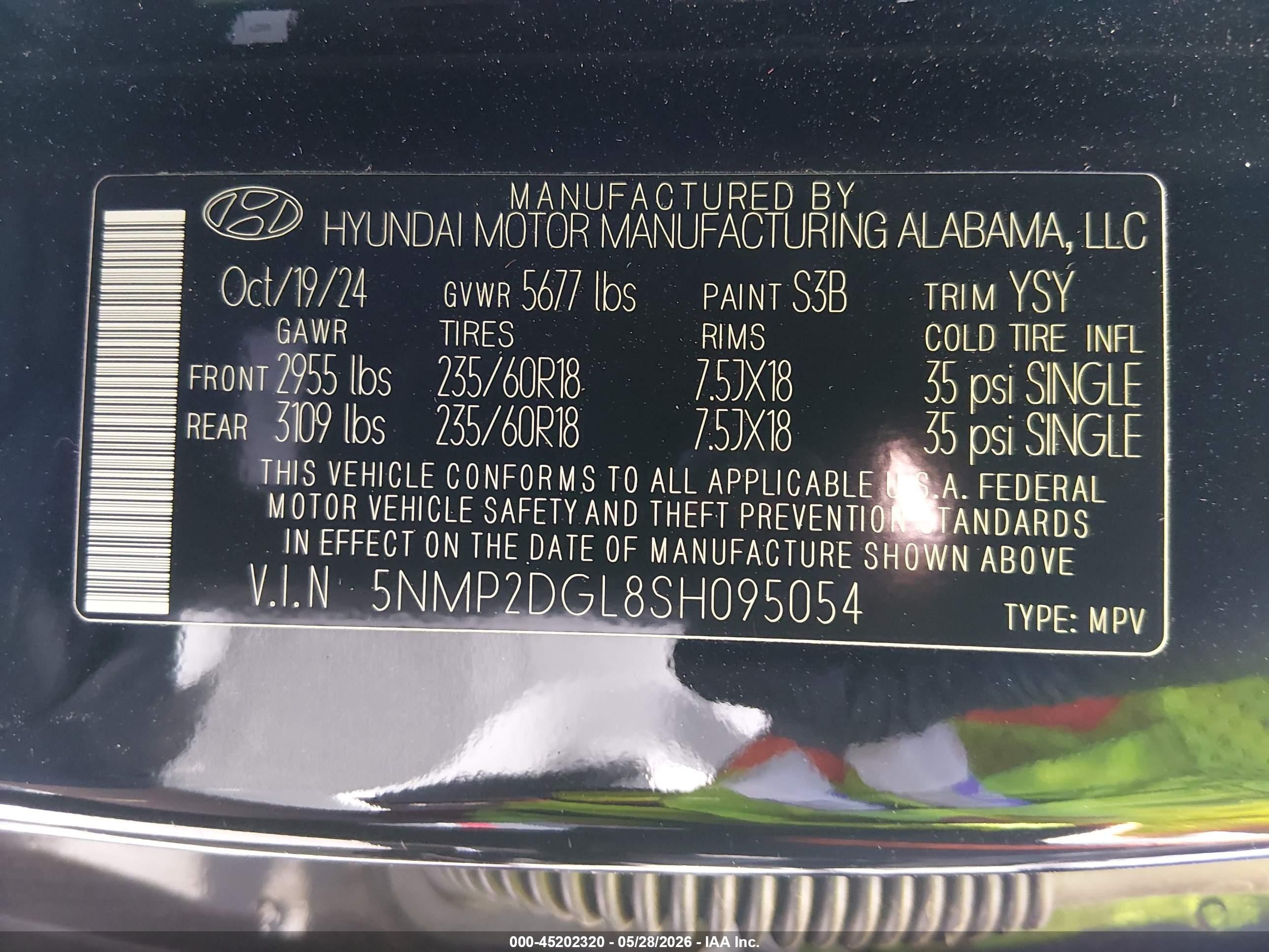 2025 Hyundai Santa Fe Sel Black vin: 5NMP2DGL8SH095054