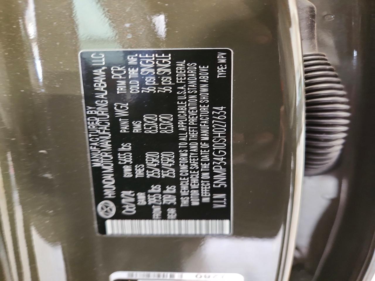 2025 Hyundai Santa Fe Limited Зеленый vin: 5NMP34G10SH027634