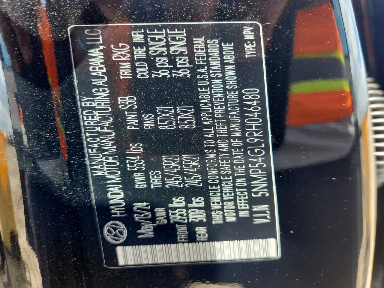 2024 Hyundai Santa Fe Calligraphy Black vin: 5NMP54GL9RH046480