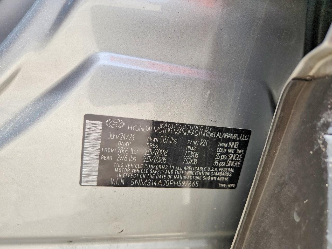 2023 Hyundai Santa Fe Se Silver vin: 5NMS14AJ0PH597665