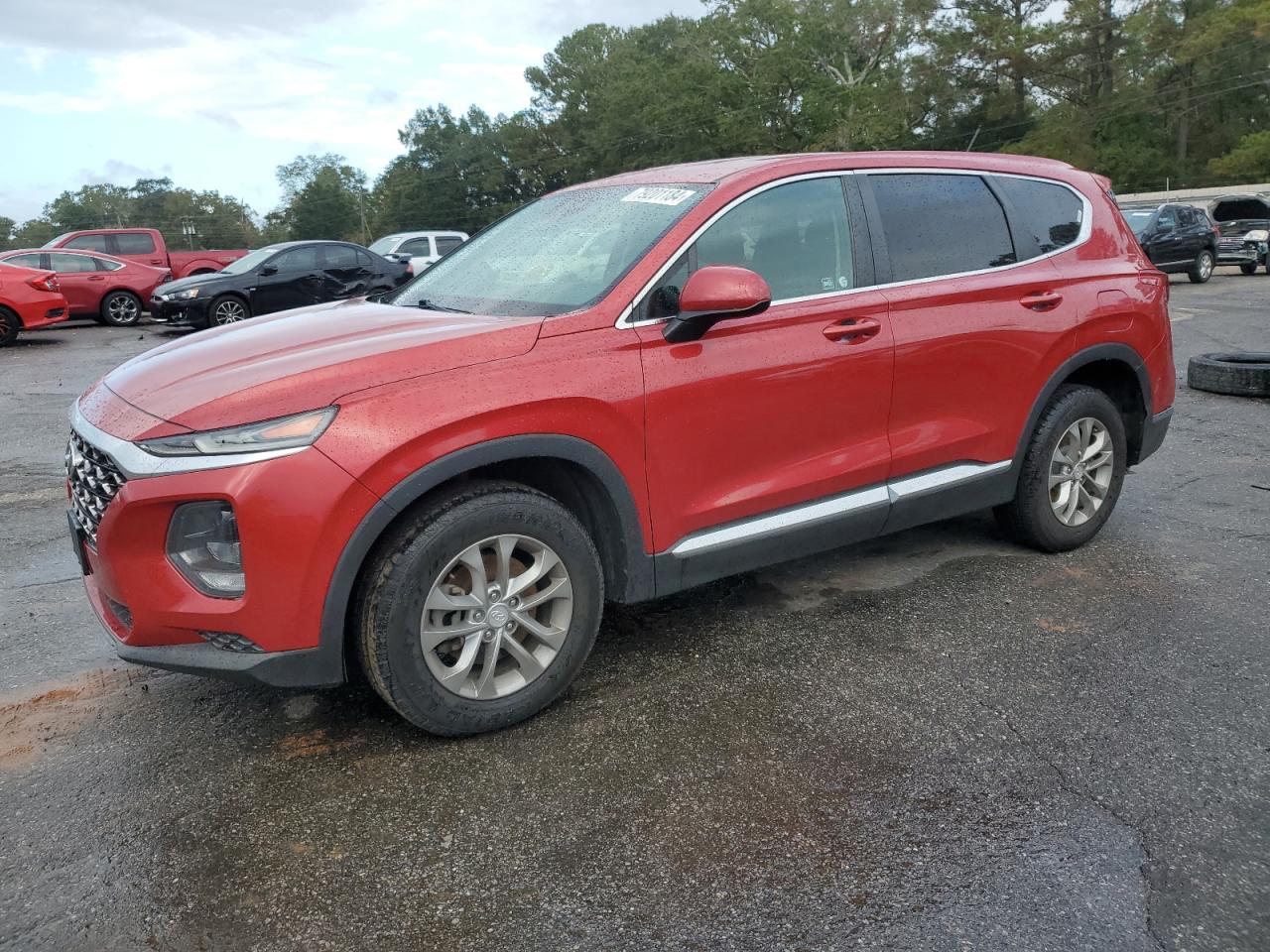 2019 Hyundai Santa Fe Se Red vin: 5NMS23AD0KH112421