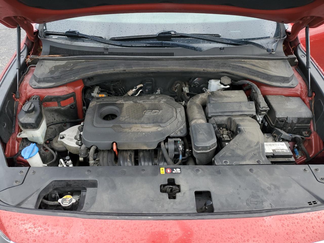 2019 Hyundai Santa Fe Se Red vin: 5NMS23AD0KH112421