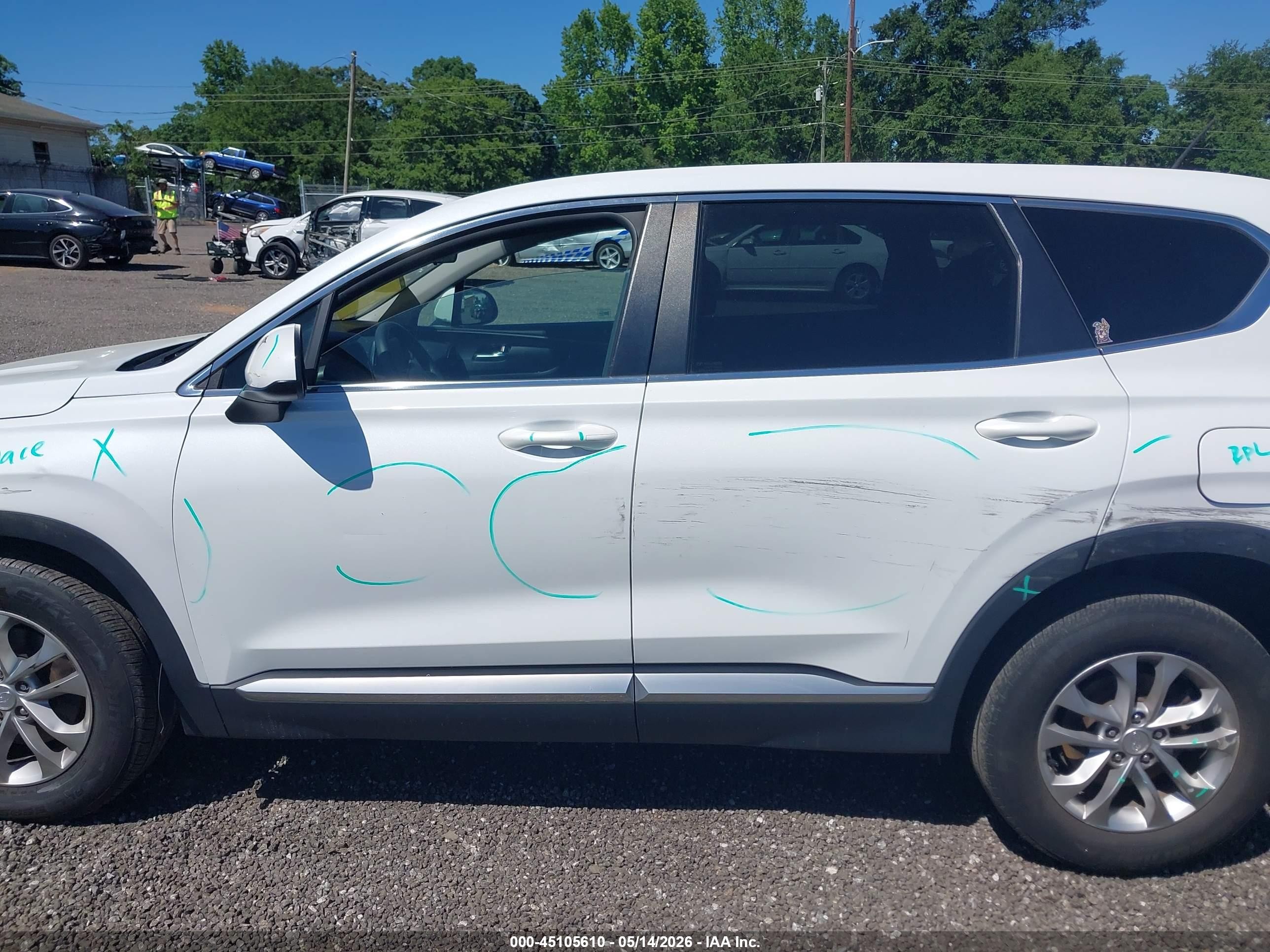 2019 Hyundai Santa Fe Se White vin: 5NMS23AD4KH098944