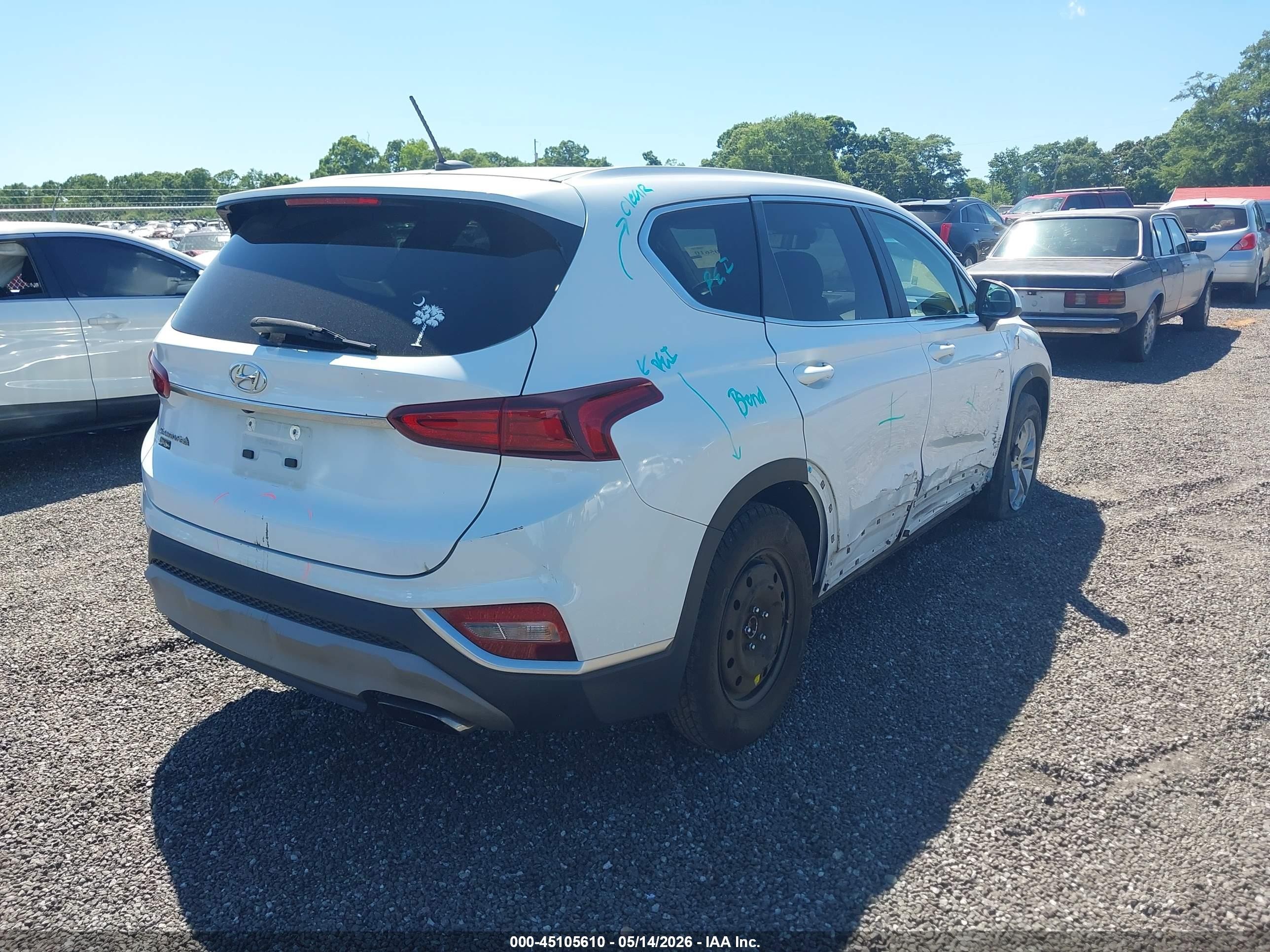 2019 Hyundai Santa Fe Se White vin: 5NMS23AD4KH098944